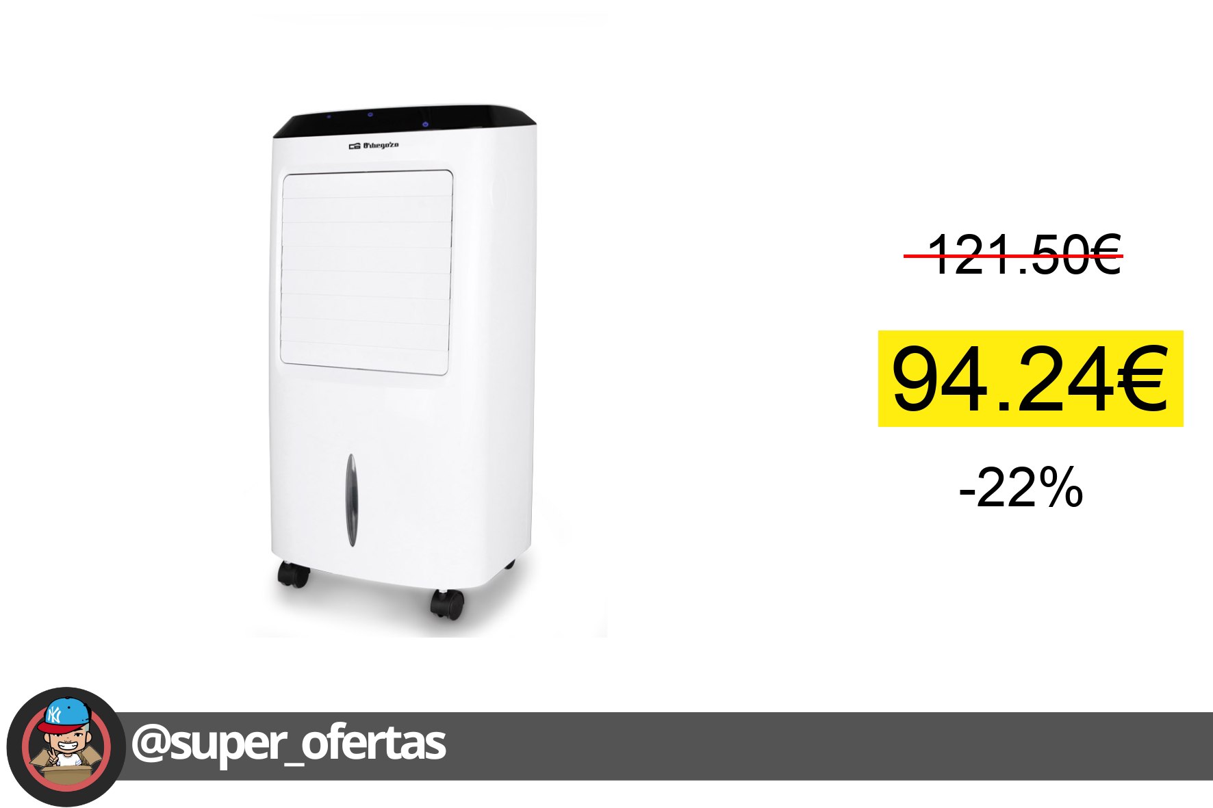 Cuponazo 〽 Orbegozo AIR 52 -- Climatizador, 3 velocidades de ventilacion, 65 W, B