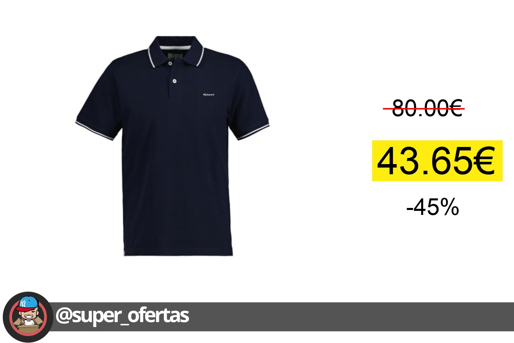 〽 GANT Tipping SS Pique Rugger - Zapatillas Deportivas para Hombre, Azul Noche, XL
