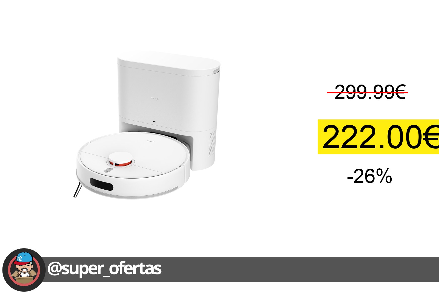 Cuponazo 〽 Official Xiaomi Robot Vacuum H40, Potente ventilador de succión de