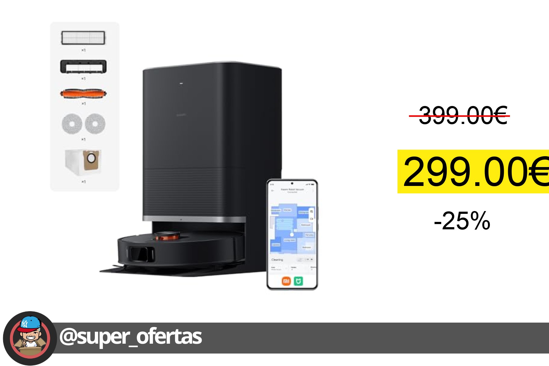 〽 XIAOMI Robot Vacuum X20 MAX con estación Todo en uno: Vaciado automático, Lavado a Alta Tem