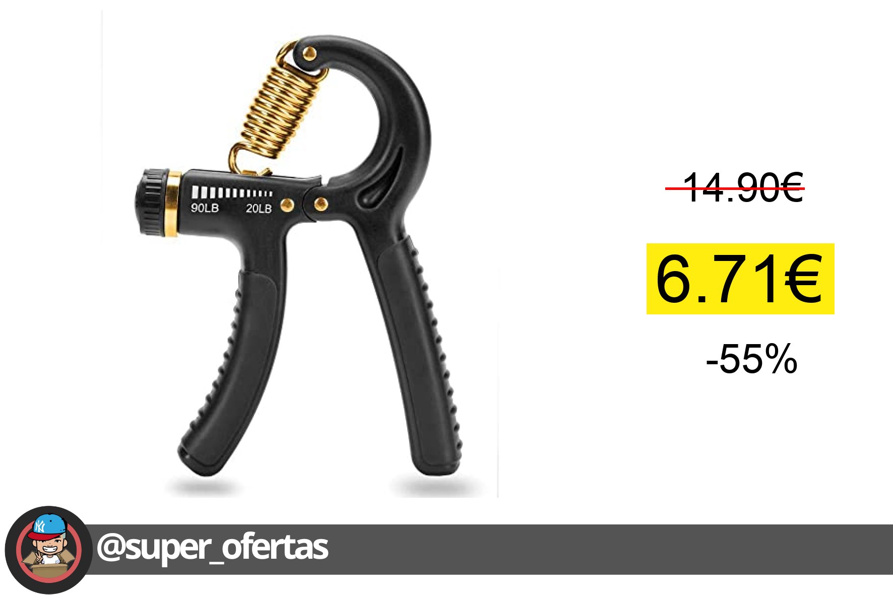 〽 SKLZ Grip Strength Trainer Entrenador, fortalecedor de Agarre, Equipo de Entrenamiento de Fue