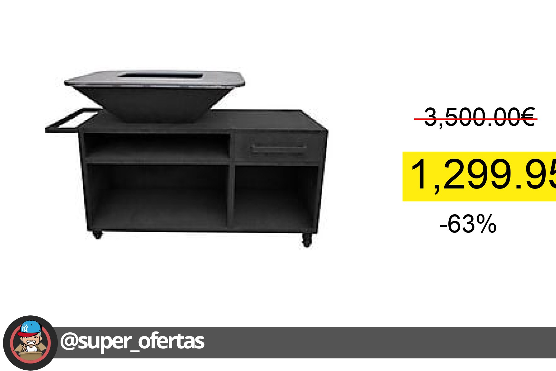 〽 Barbacoa De Carbón - Purline Efp56Rect B, Negro