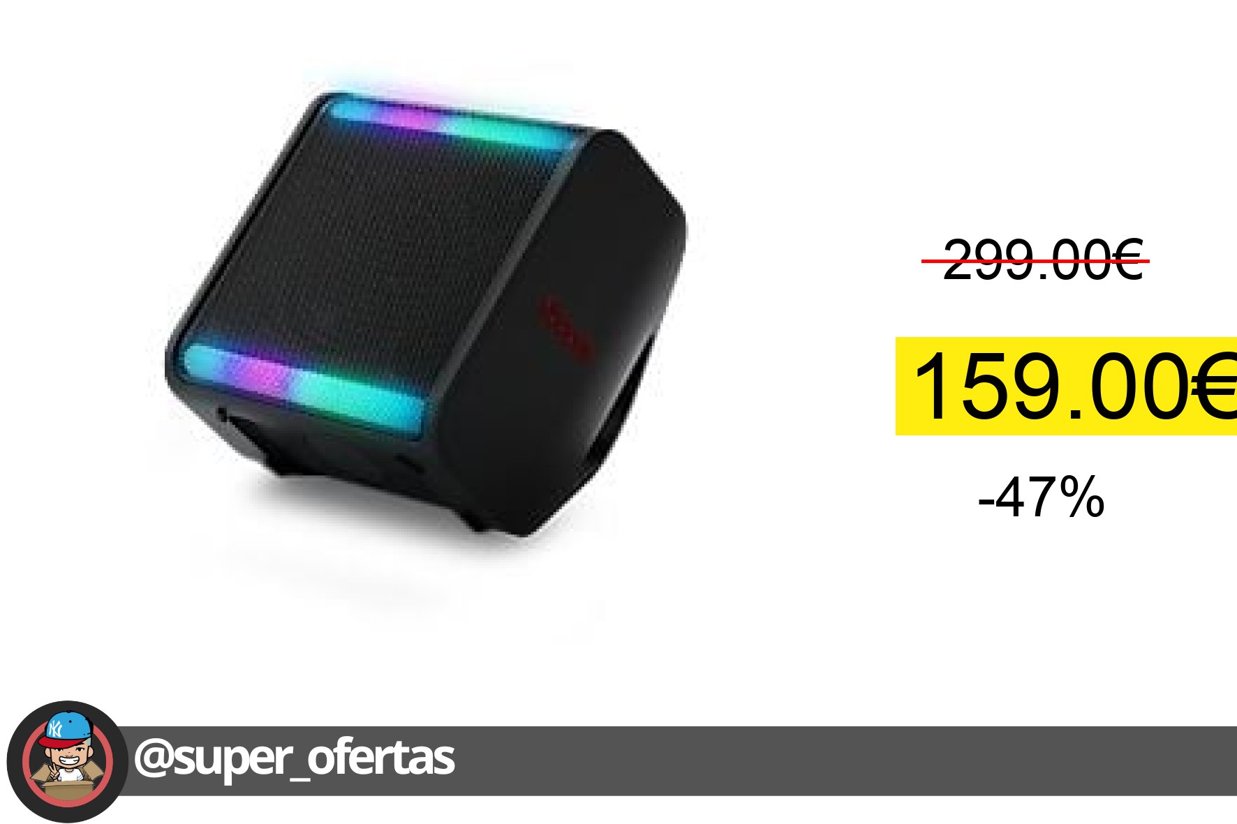 〽 Altavoz inalámbrico - LG xboom Stage 301, 120W, Para fiestas, karaoke, luces LED, efectos de