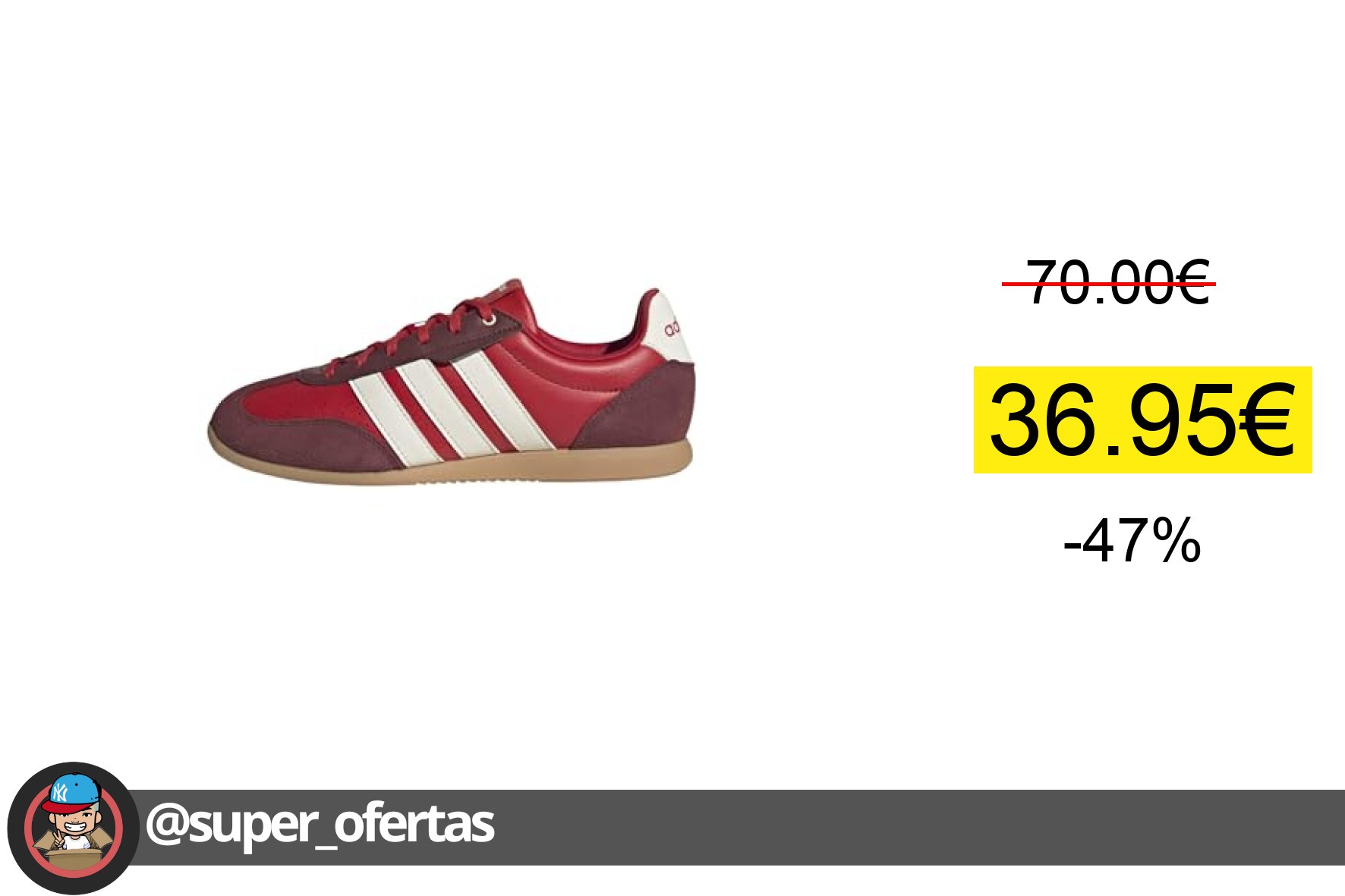 〽 Adidas Mujer Barreda Lo Shoes, Better Scarlet/Off White/Gum 3, 38 Eu Zap