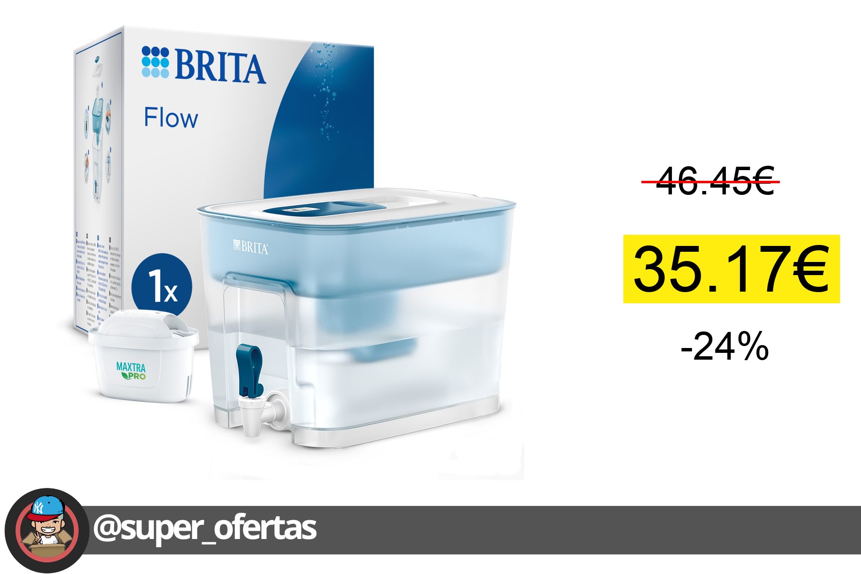 Cuponazo 〽 Brita Depósito Filtrante Flow Azul Incluye 1 Filtro Maxtra Pro All