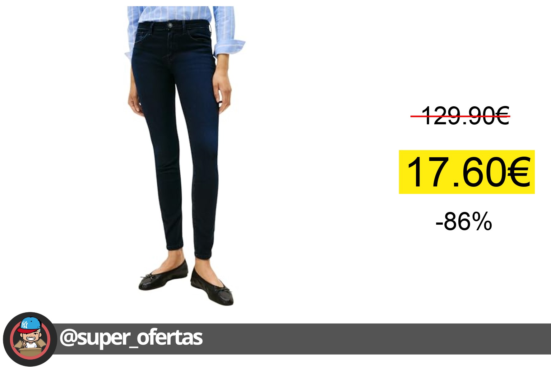 〽 Tommy Hilfiger Vaqueros Mujer Nina como Skinny Talle Medio, Azul (Nina), 25W/30L