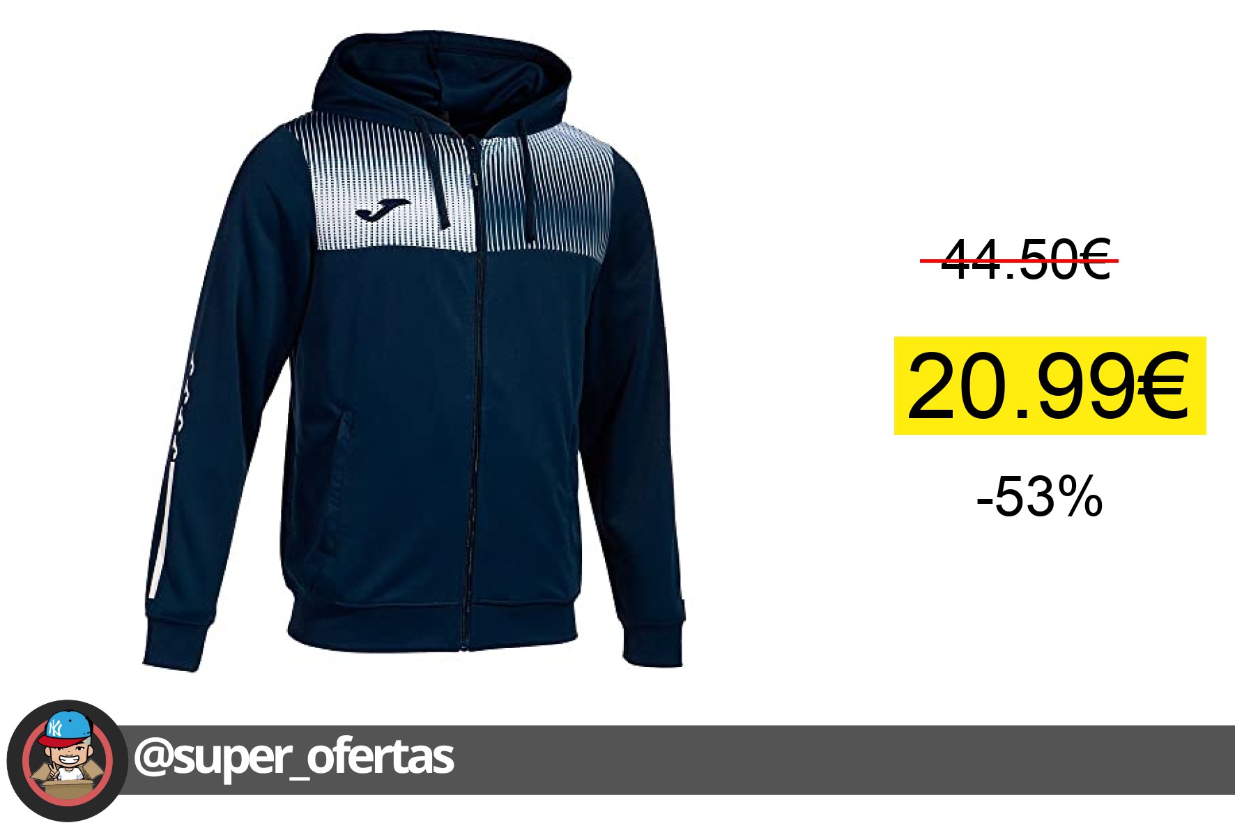 〽 Joma Chaqueta con capucha eco supernova marino blanco