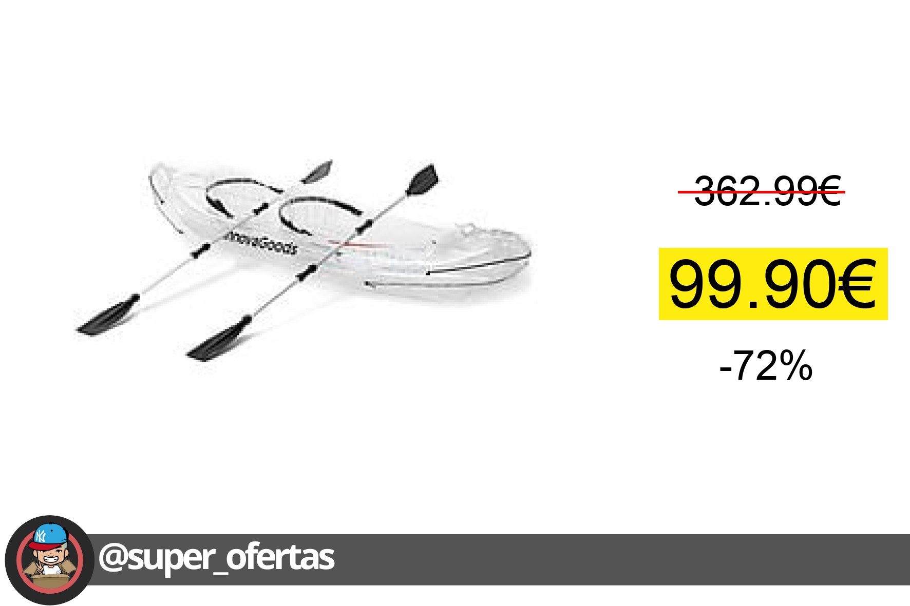 〽 Kayak Hinchable - INNOVAGOODS 4884, Blanco