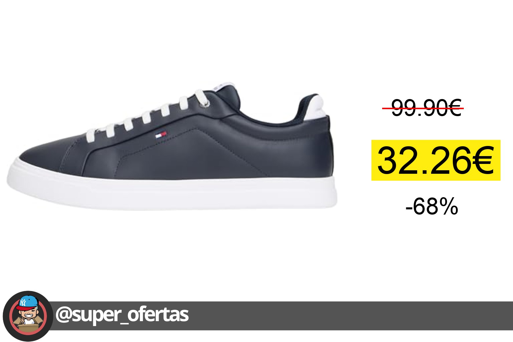 〽 Tommy Hilfiger Icon Court Light ESS Fm0fm05678 - Tenis Bajos para Hombre, Blue Desert Sky, 41 oferta descuento