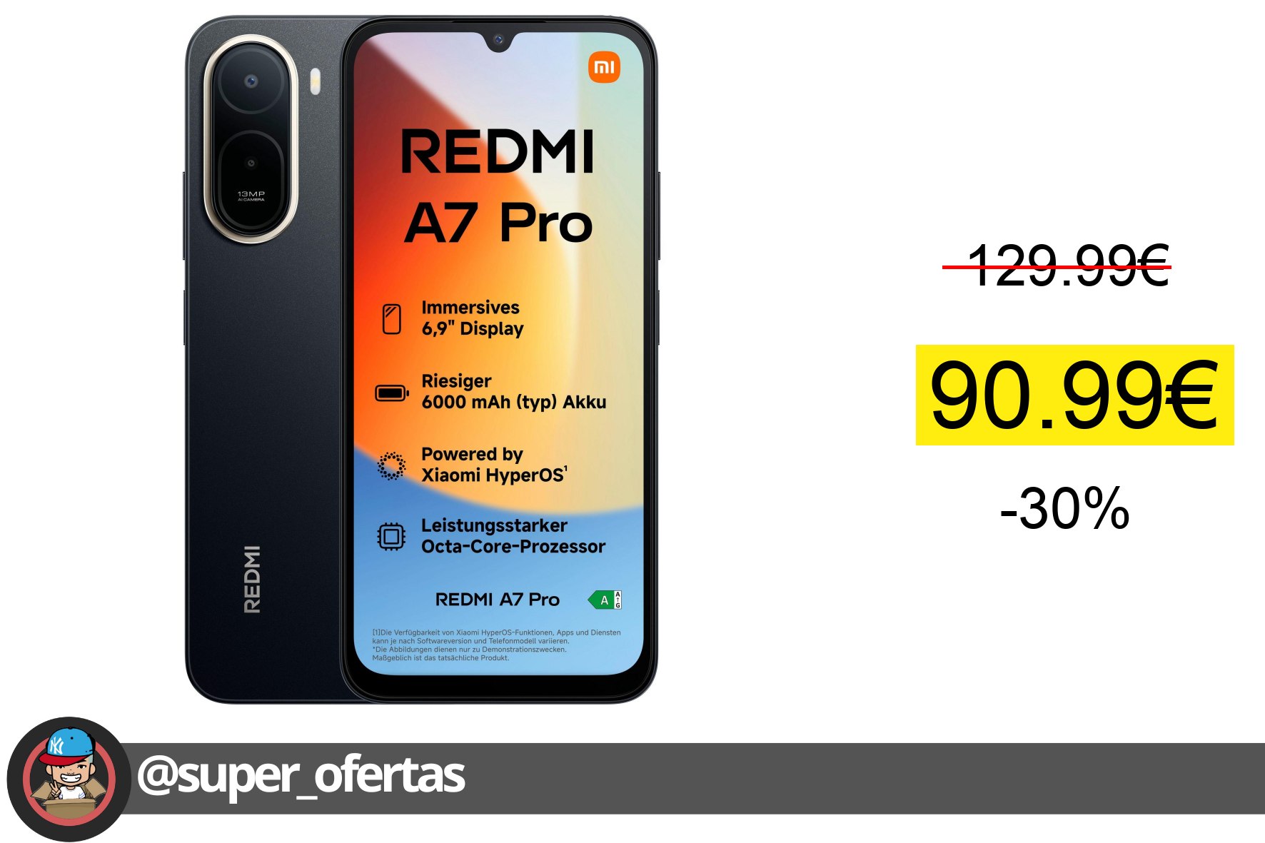 Cuponazo 〽 Xiaomi Redmi A7 Pro 4GB+128GB, 4GB+64GB Móvil Libre, Pantalla 6.9" 12