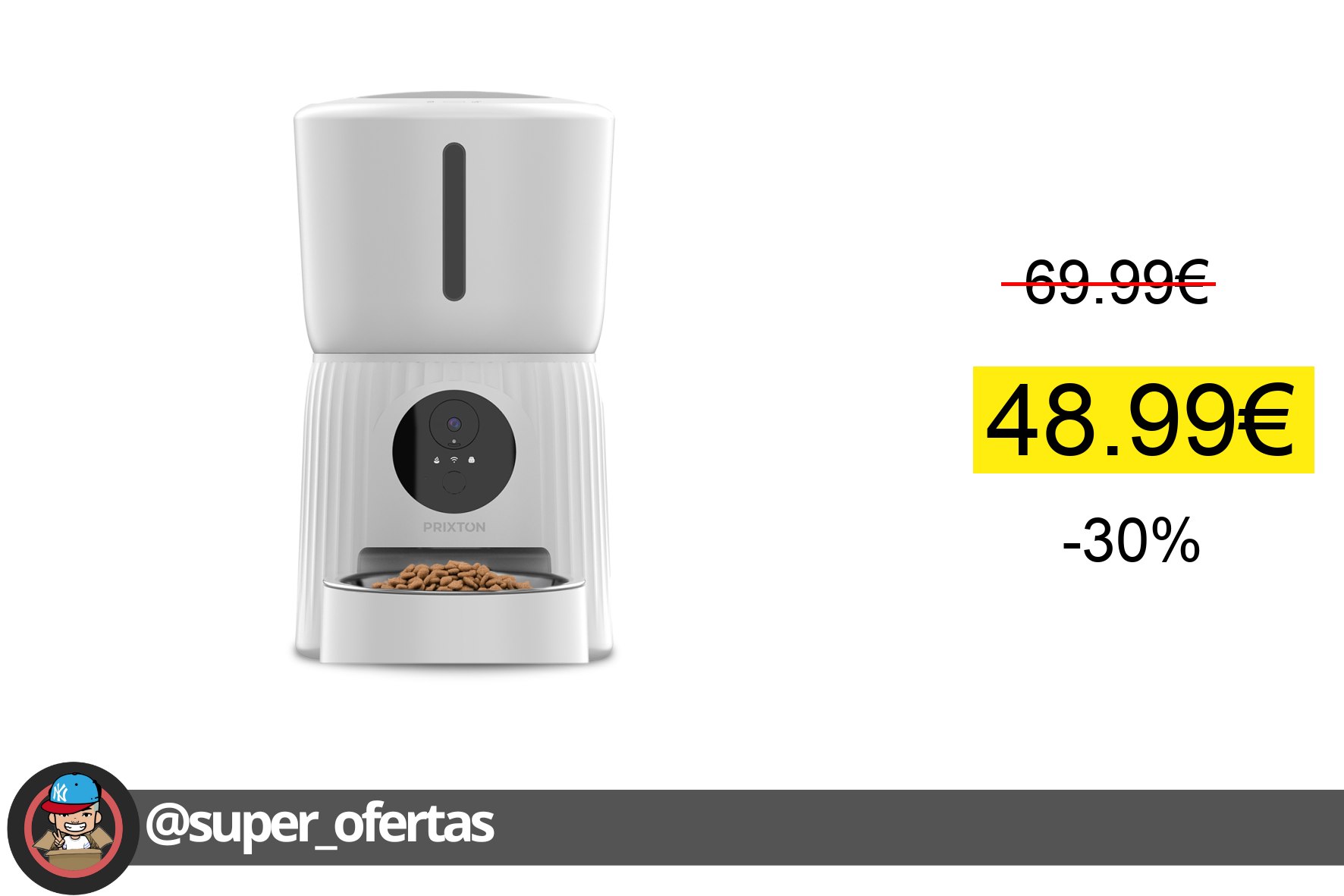 Cuponazo 〽 PRIXTON Comedero Inteligente para mascotas Automatic Pet Feeder FF100