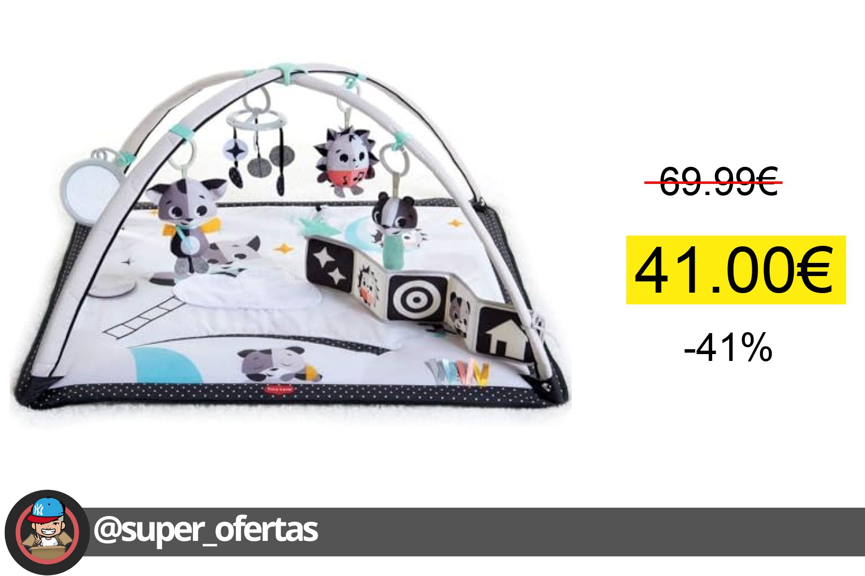 〽 Tiny Love Black & White Gymini, Gimnasio Infantil Evolutivo Musical 2 en 1, Desde 0 Meses, Gi