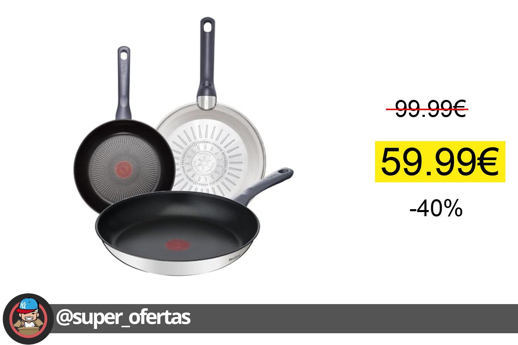 〽 Tefal Daily Cook - Juego de Sartenes de 24/26/30 cm, Apto inducción, antiadherente, revestim