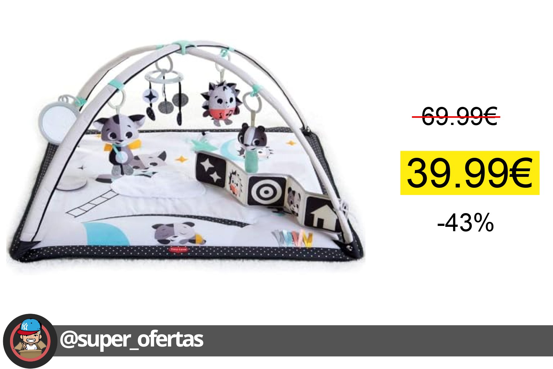 〽 Tiny Love Black & White Gymini, Gimnasio Infantil Evolutivo Musical 2 en 1, Desde 0 Meses, Gi