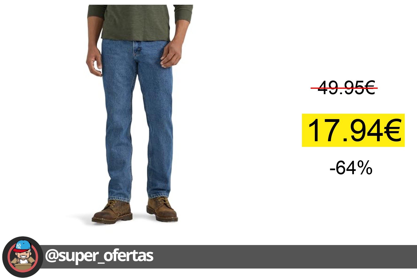 〽 Wrangler Classic - Pantalones vaqueros para hombre, de algodón, con 5 bolsillos, ajuste regu