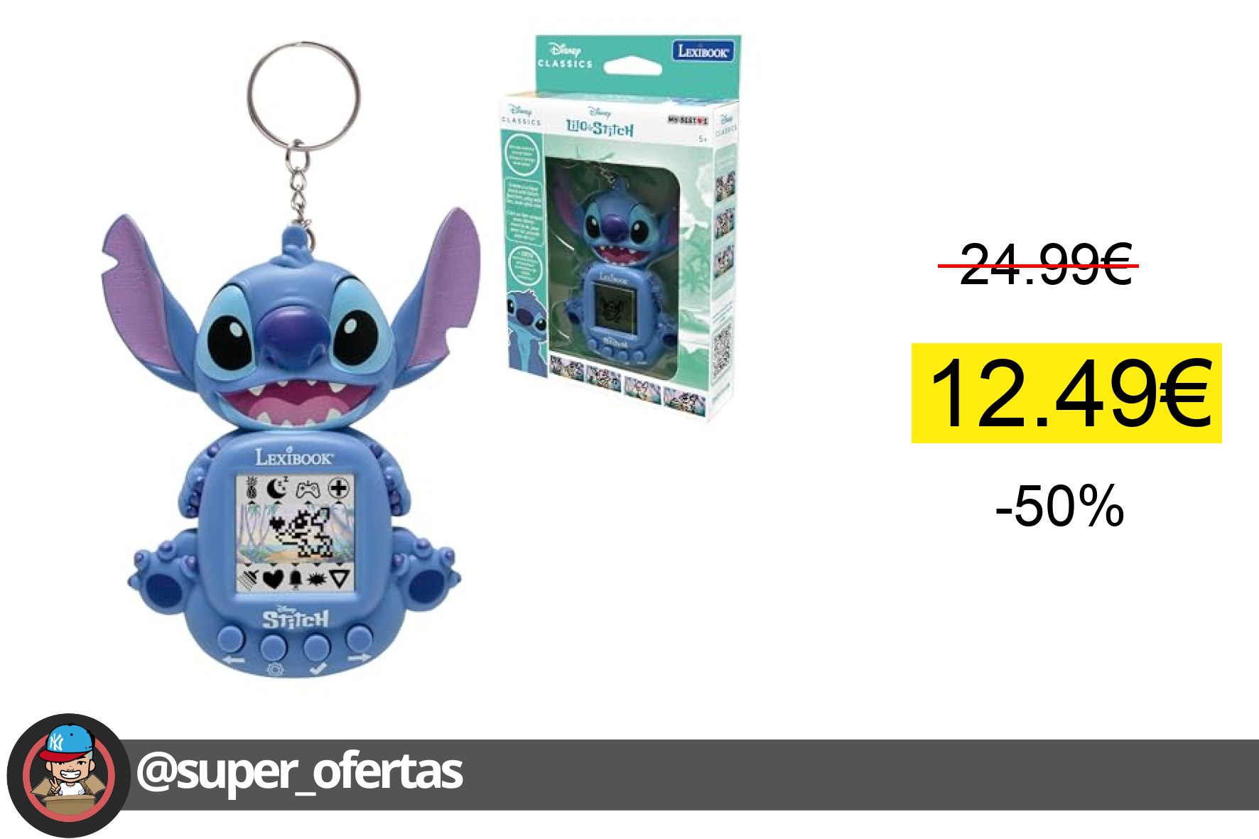 〽 Lexibook, Disney Stitch, My Best-e, Consola de Juegos portátil, Compañero Interactivo y Edu