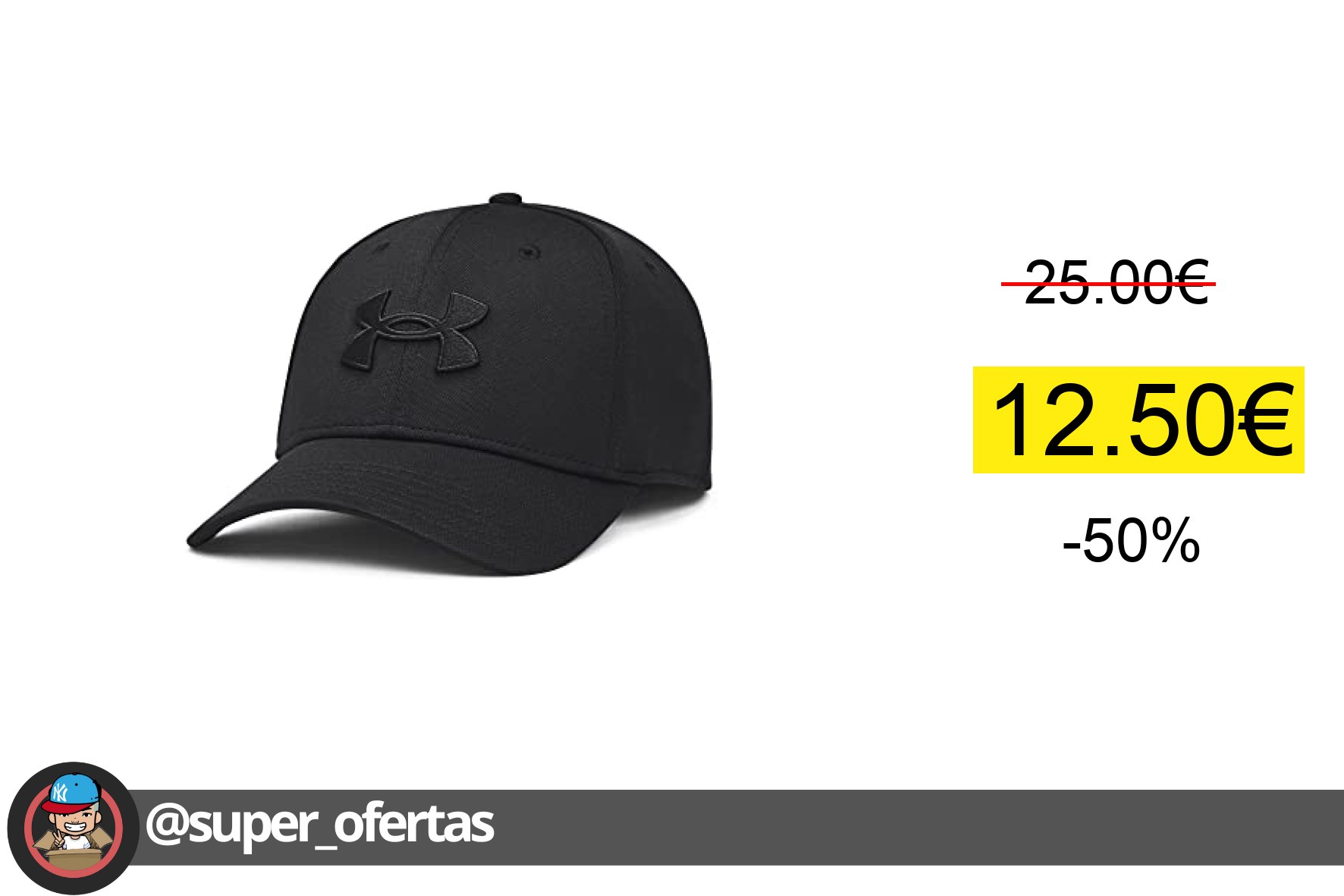 〽 Under Armour Men's Blitzing Low Stretch Fit Cap - Black / / Black - M/L