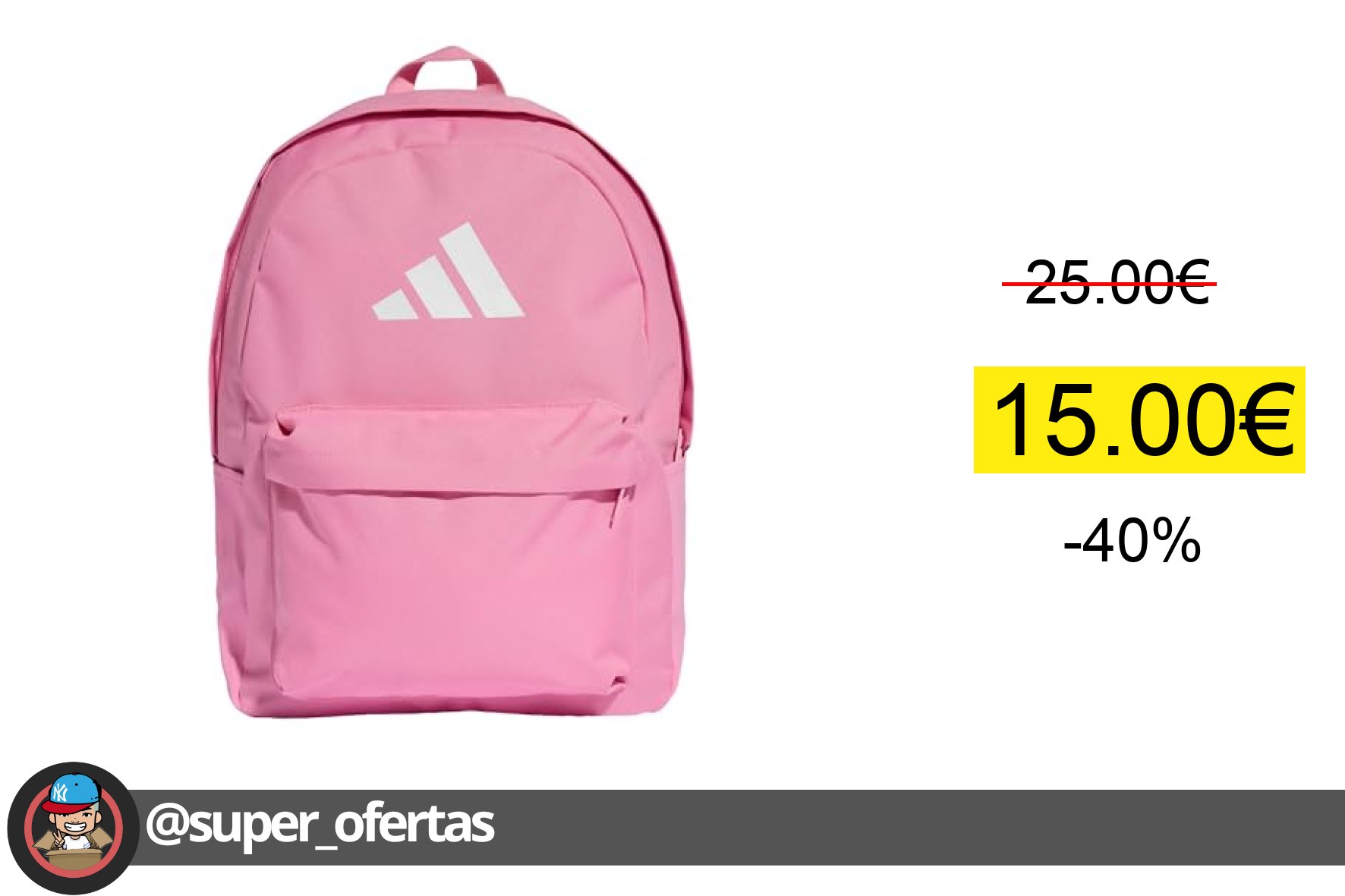 〽 adidas Unisex - Adulto CLASSIC 3BARS BACKPACK, st tropic bloom/white, One size