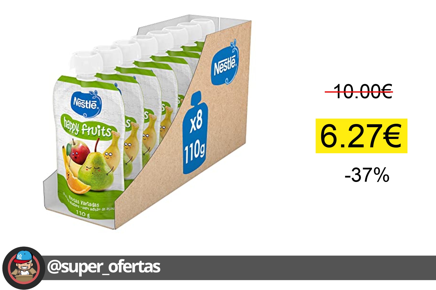 〽 NESTLÉ Pure Happy Fruits 110g - Pack de 8 NESTLÉ Pure Happy Fruits 11