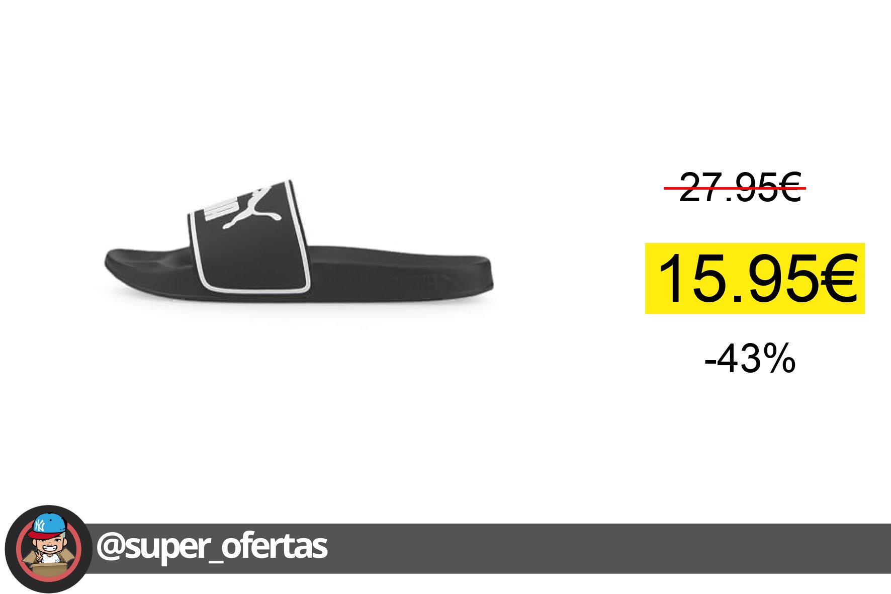 〽 PUMA Leadcat 2.0, Sandalias Unisex adulto, Black/White, 43 EU Sandalias de