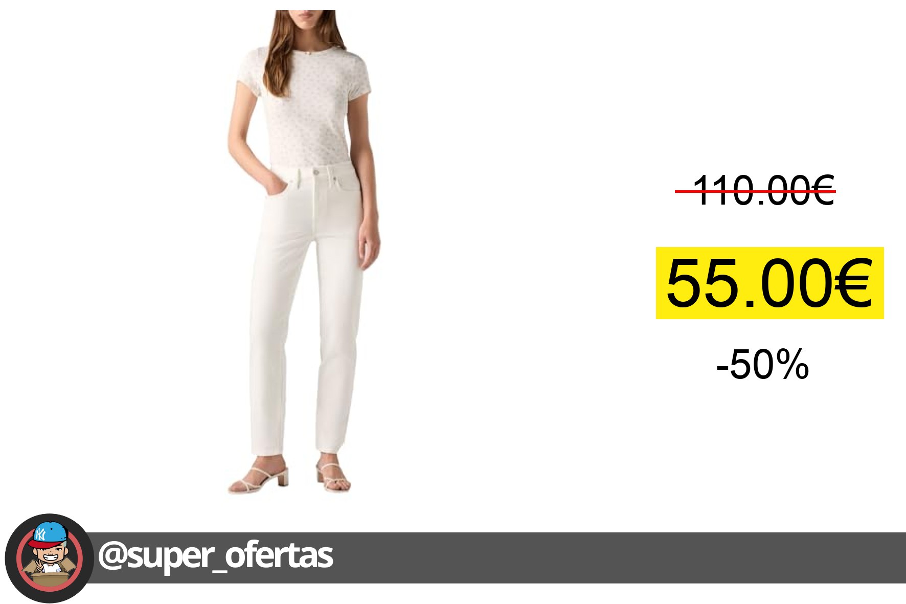 〽 Levi's Mujer 724 High Rise Straight Vaqueros, Cloud Dancer, 32W / 32L 's Ob