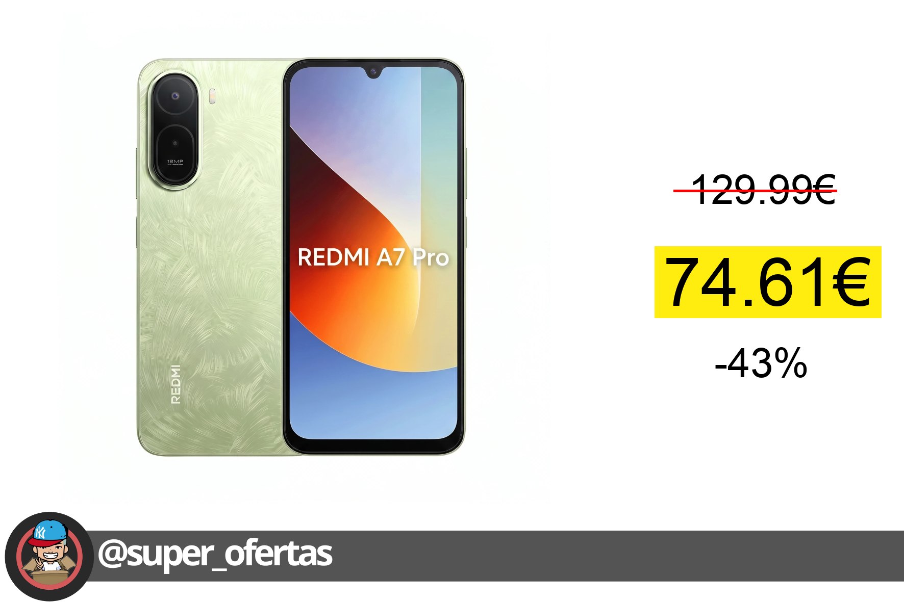 Cuponazo 〽 Xiaomi Redmi A7 Pro 4/64GB y 4/128GB: Batería masiva de 6000 mAh, 6.9
