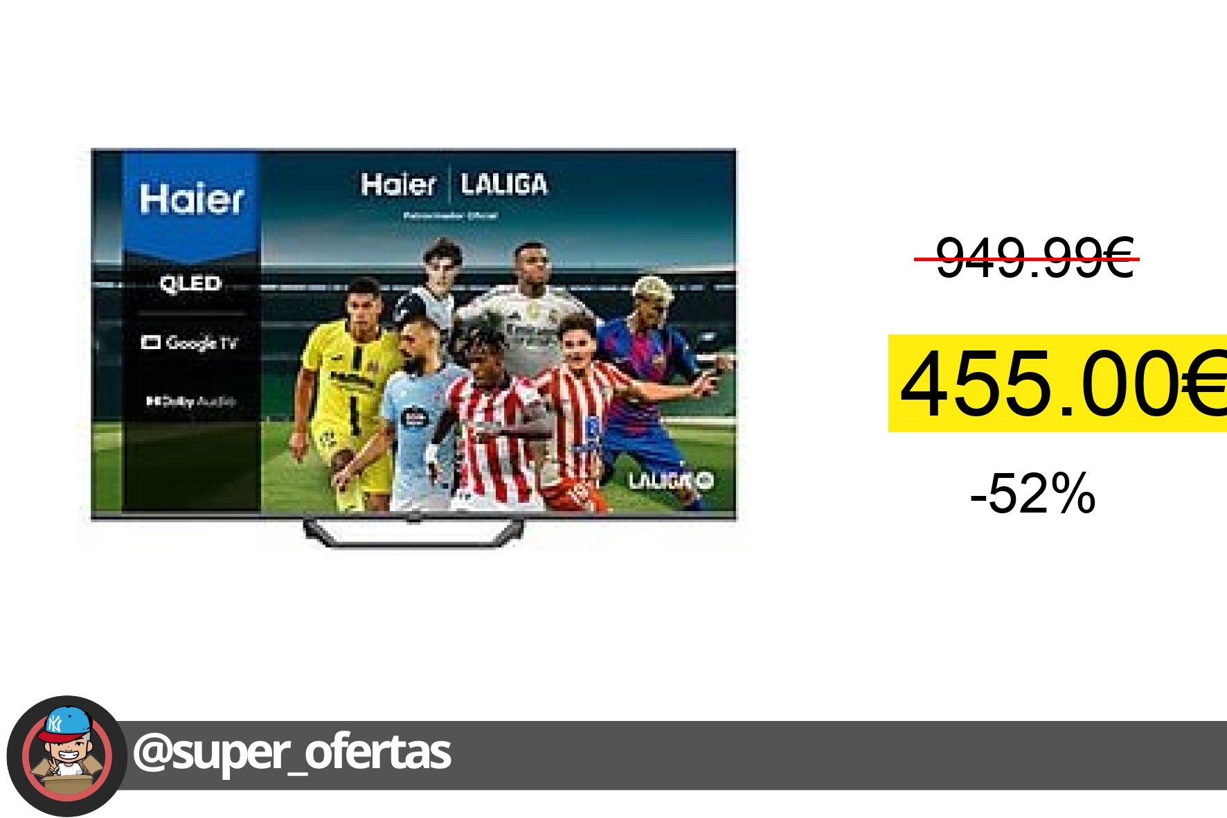 〽 TV Qled 65" - Haier H65S80Eux, UHD 4K, Arm Advanced Multi-Core Cortex Ca55, Smart TV, Dvb-T2