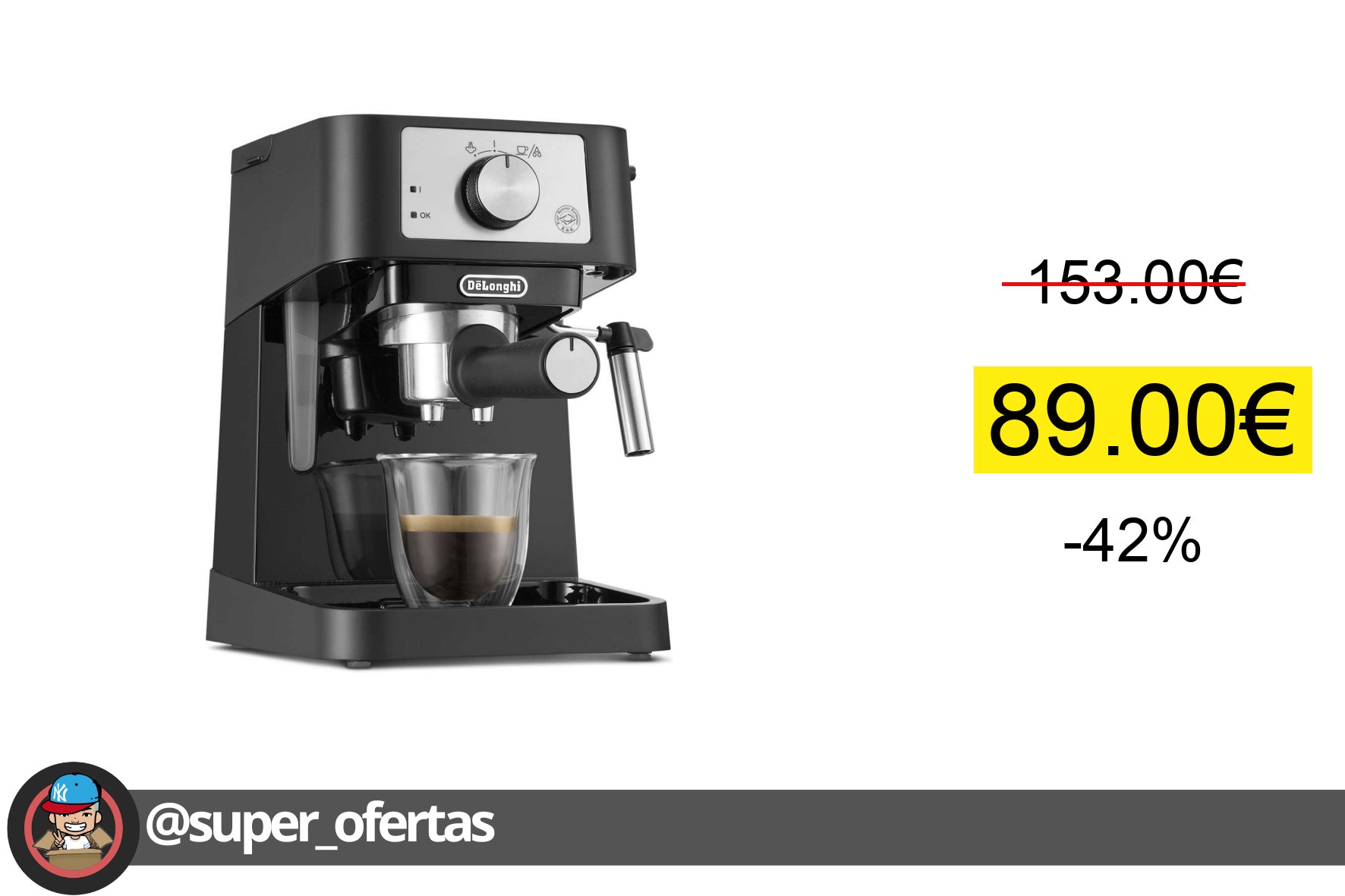 Cuponazo 〽 De'Longhi - Cafetera Espresso Stilosa EC260. Dos bandejas de goteo, ca