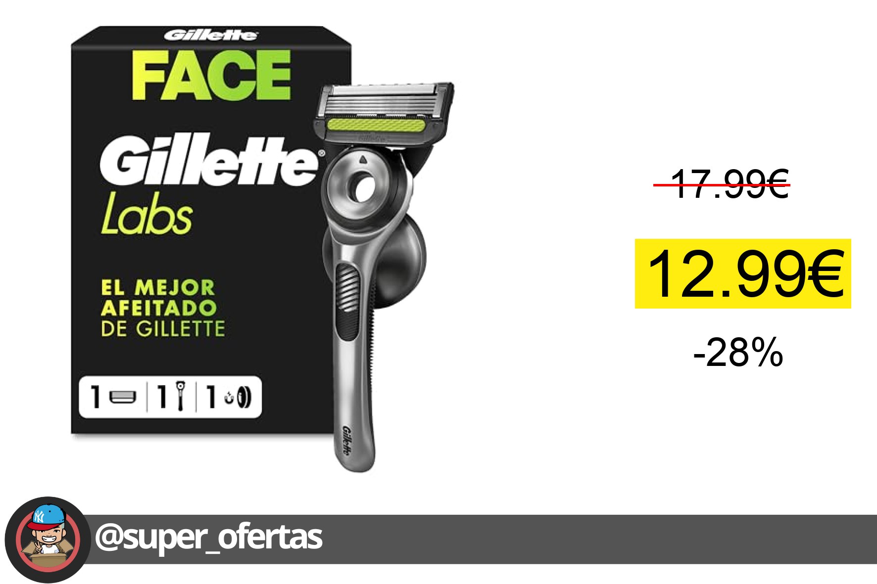 〽 GilletteLabs UEFA Champions League Special Edition Maquinilla De Afeitar Para Hombre Con Barr