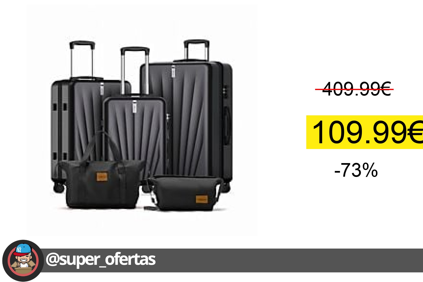 〽 Maleta De Viaje - Vallsero Lg3, Trolley Set Estuche Rígido, 5 Piezas, 224 L, Negro