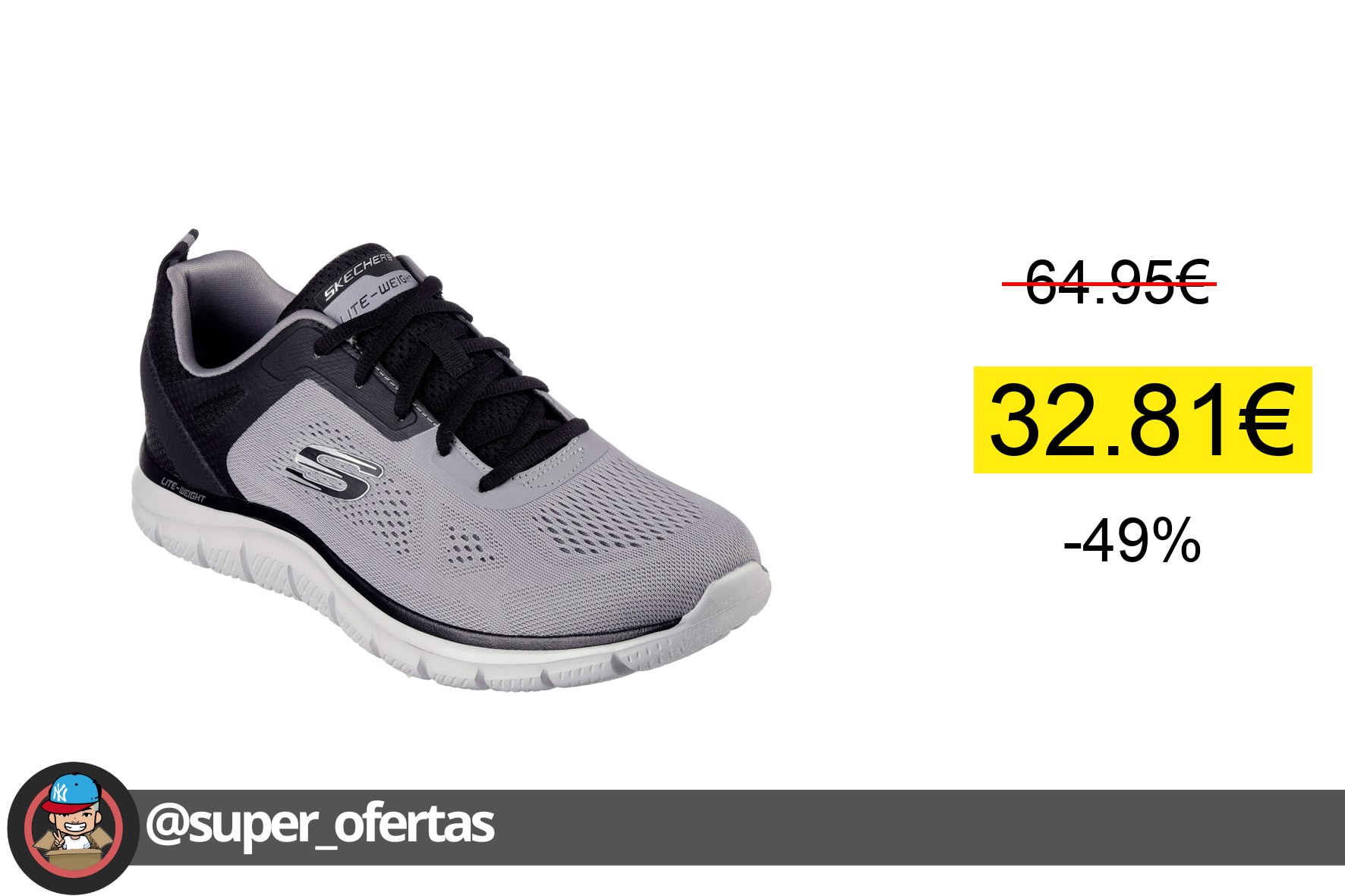 Cuponazo 〽 Skechers Zapatillas Track Grises 232698-GYBK , para Hombre Skecher