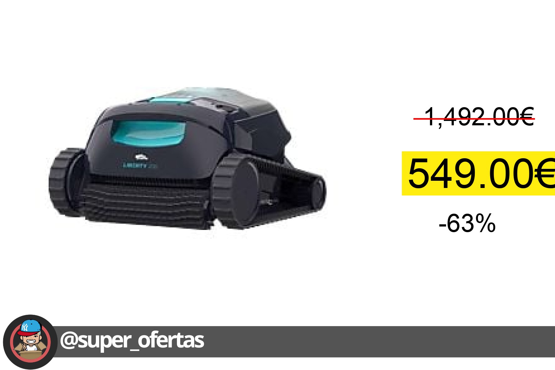 〽 Robot limpiafondos - Liberty 200 DOLPHIN, Negro