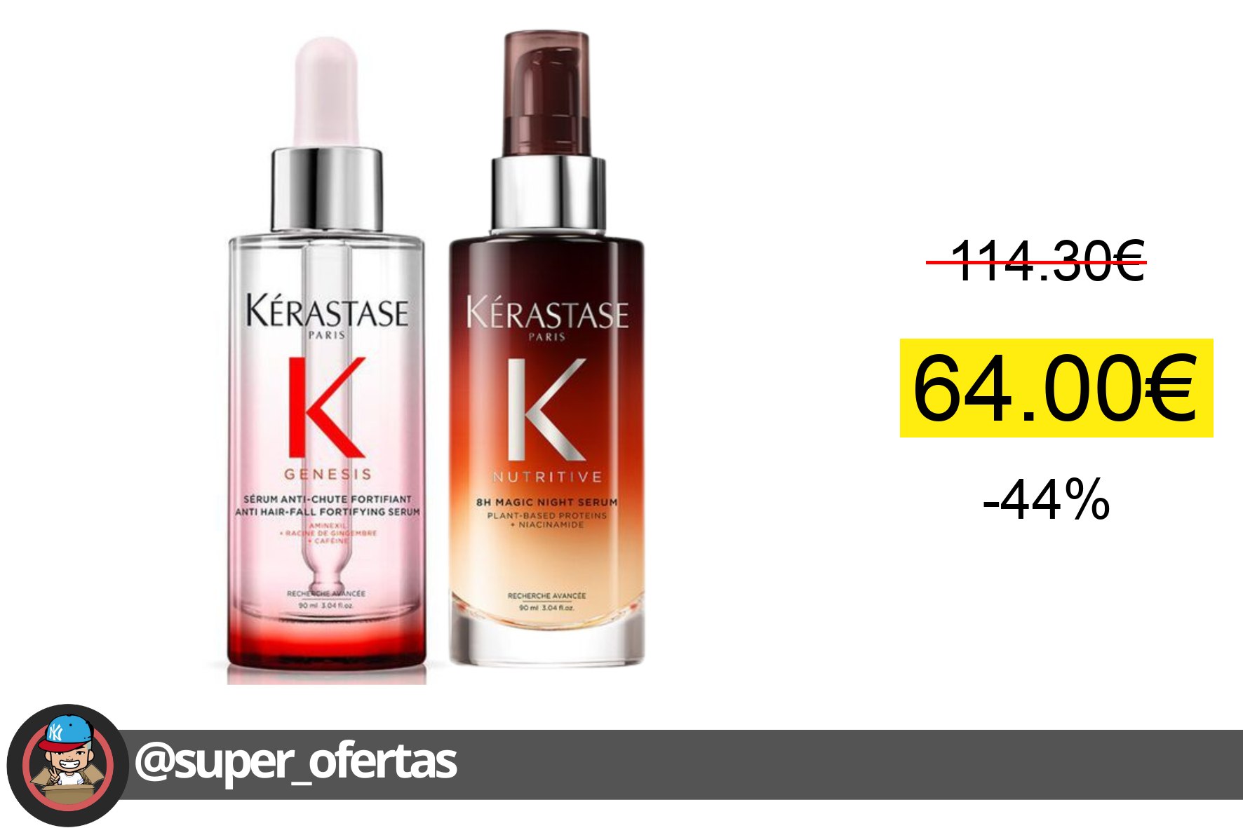 Cuponazo 〽 Kit Kérastase Nutritive 8H Magic Night Serum 90ml + Genesis Sérum An