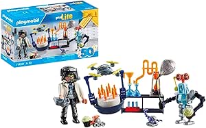 〽 PLAYMOBIL myLife 71450 Investigador con Robots, Fiesta temática de Ciencia en el Laboratorio