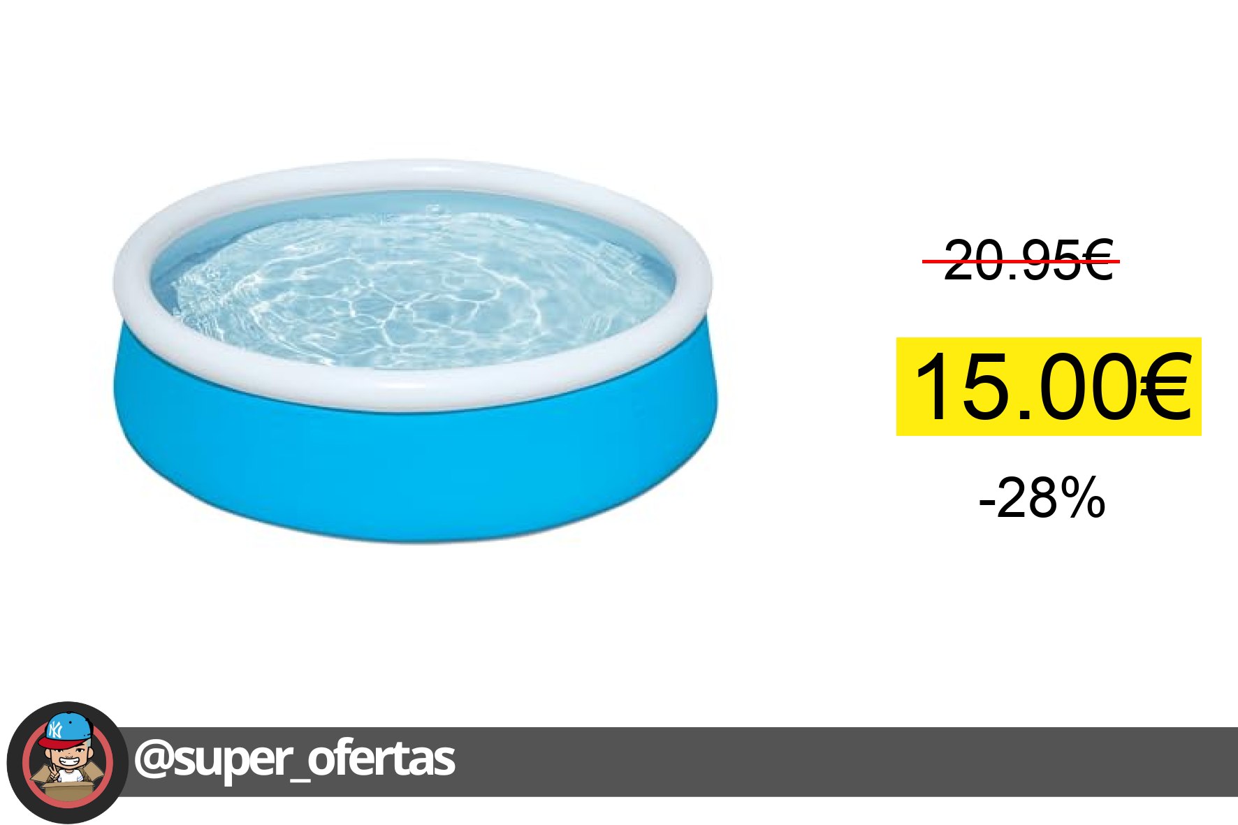 〽 Bestway Fast Set Mi Primera Piscina, 5' x 15'/1,52 MX 38 cm Piscina hin