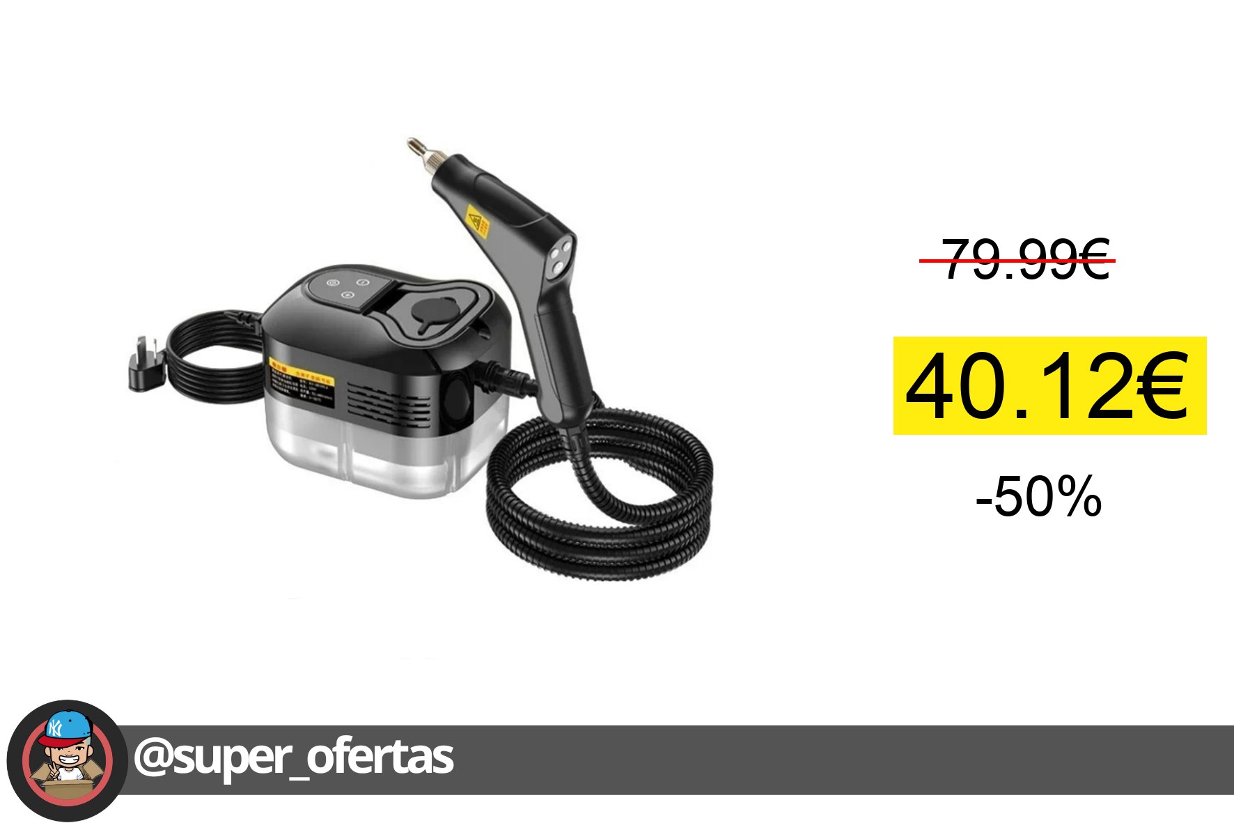 Cuponazo 〽 2500W Limpiador a Vapor Portátil de Mano para El Hogar, 1200 ML, Este