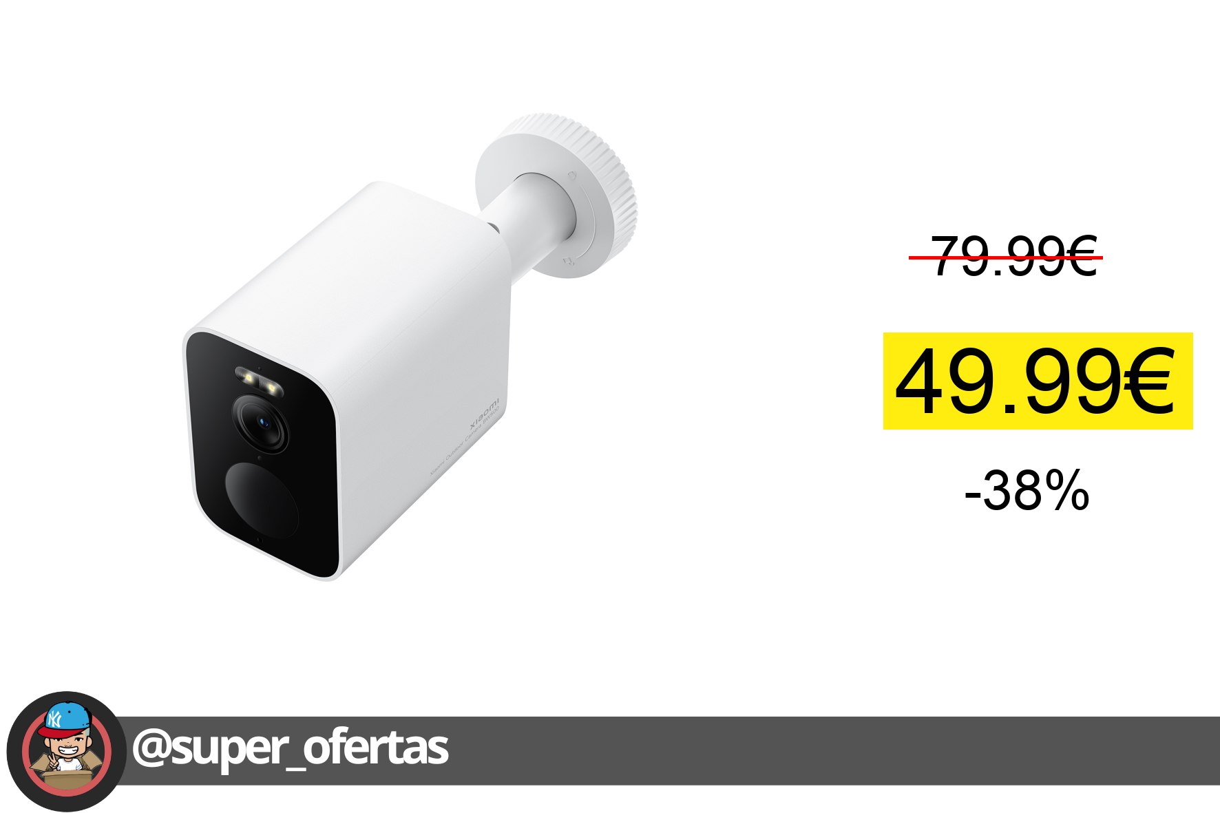 Cuponazo 〽 Xiaomi Outdoor Camera BW500 Blanco, La batería con duración de 6 mes