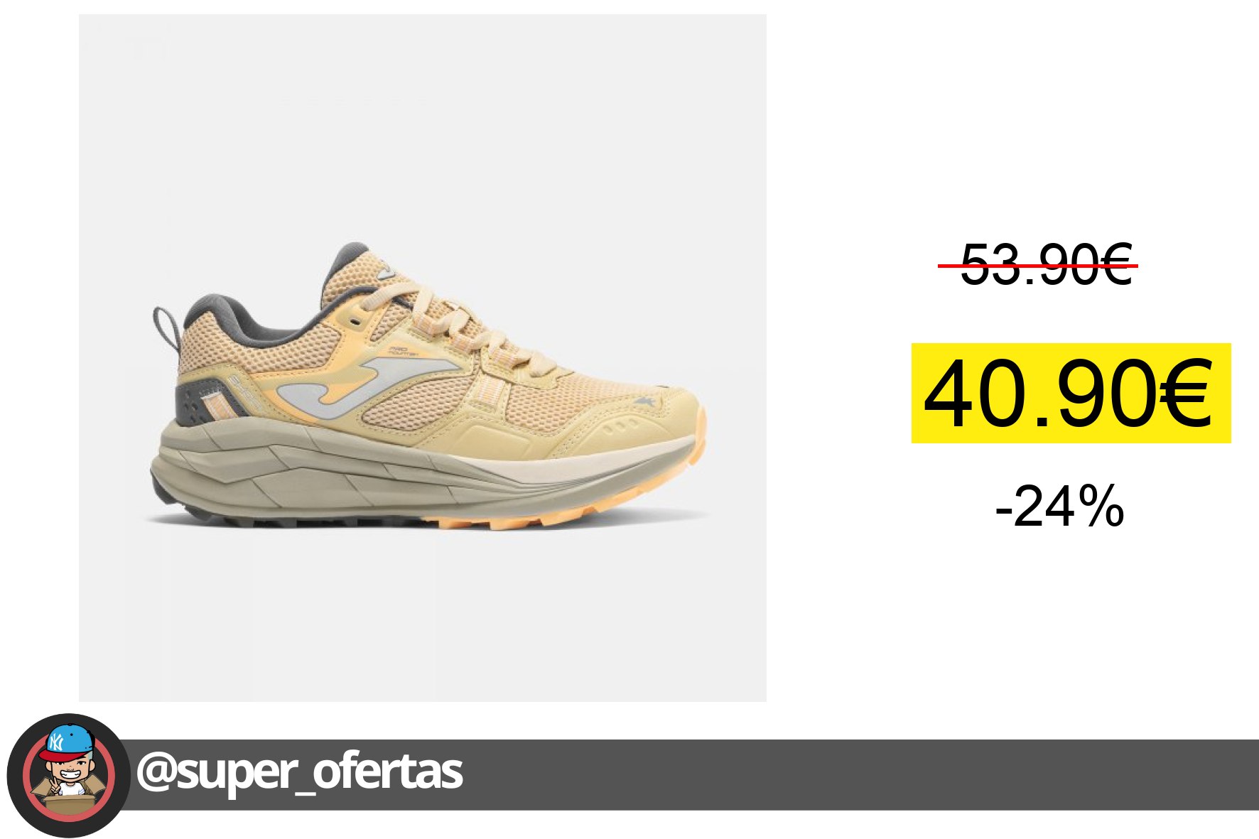 〽 Zapatilla trail Joma Shock 2625 Beige Resistente: 40,90€. Ahorra 13,00€. #