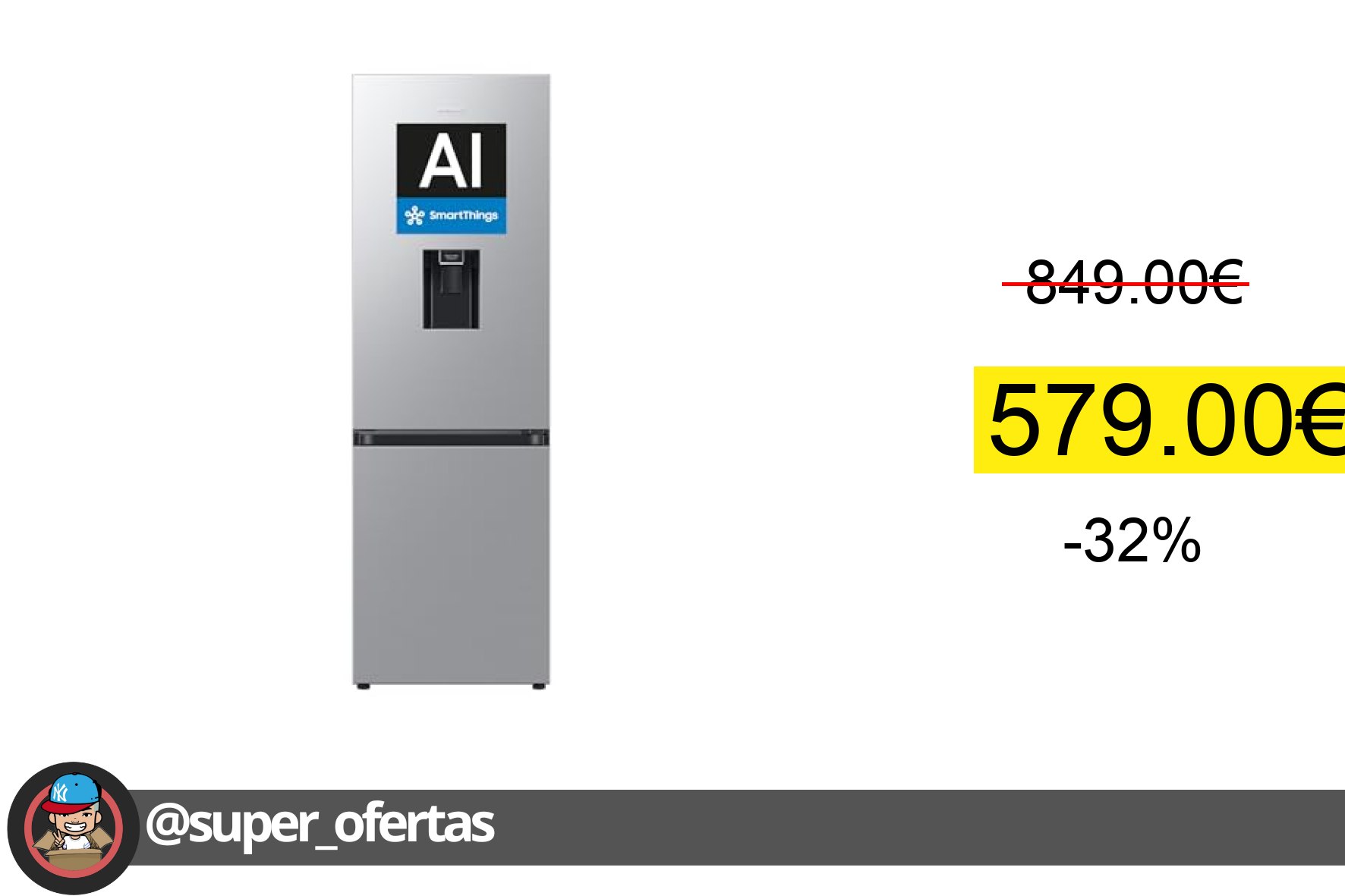 〽 Frigorífico Samsung por 579,00€ con -32% de descuento!