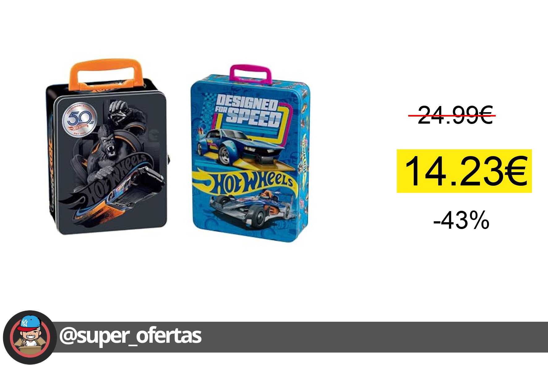 〽 El maletín de metal noble de Hot Wheels por 14,23€! oferta descuento