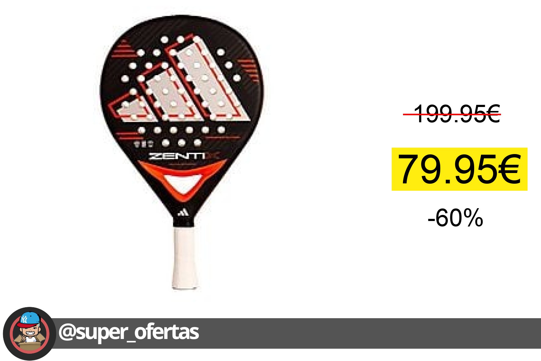 〽Pala De Pádel - Adidas Zentix Black Orange 2026, Black