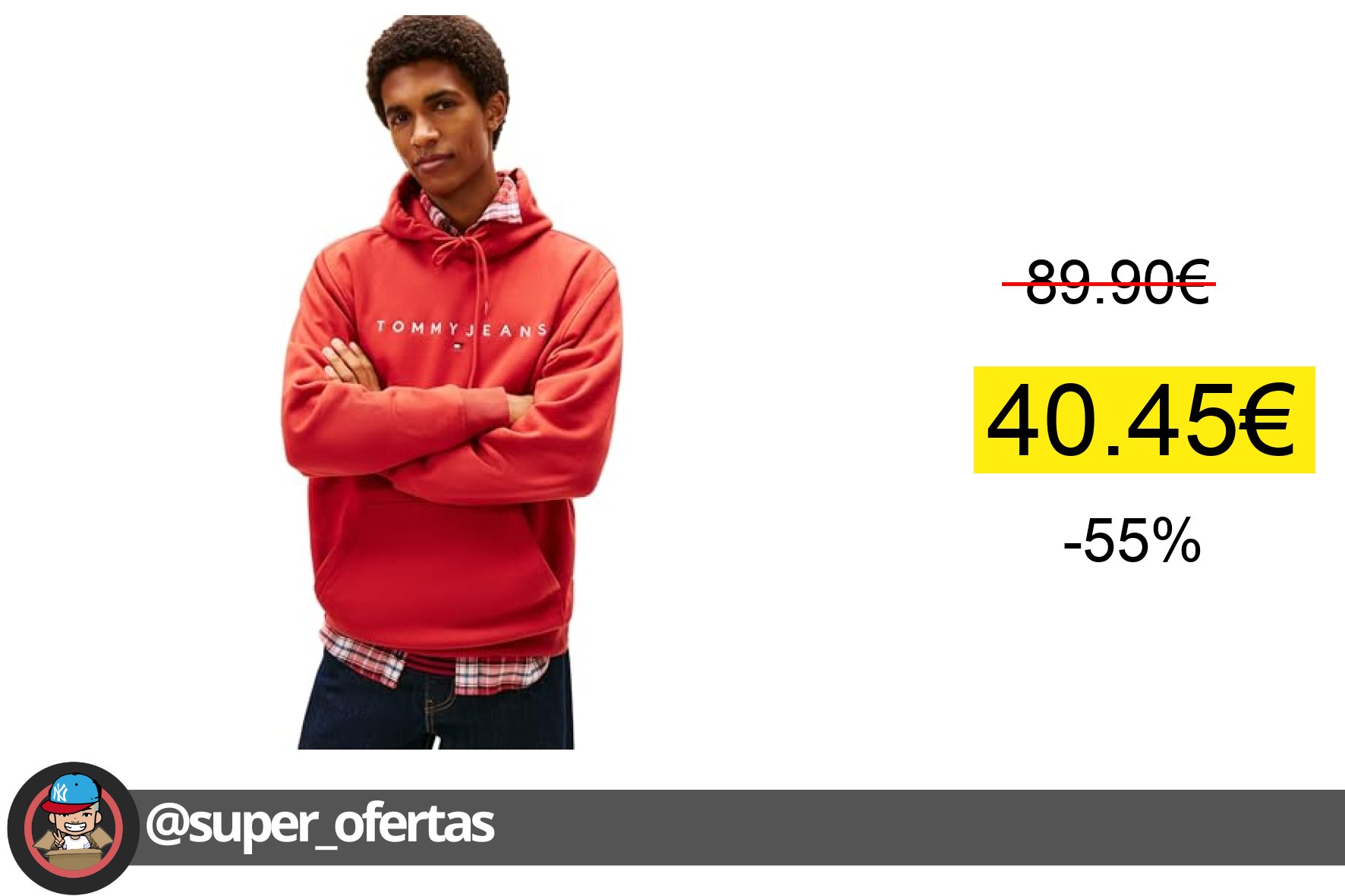 〽 Sudadera con capucha de Tommy Jeans por 40,45€