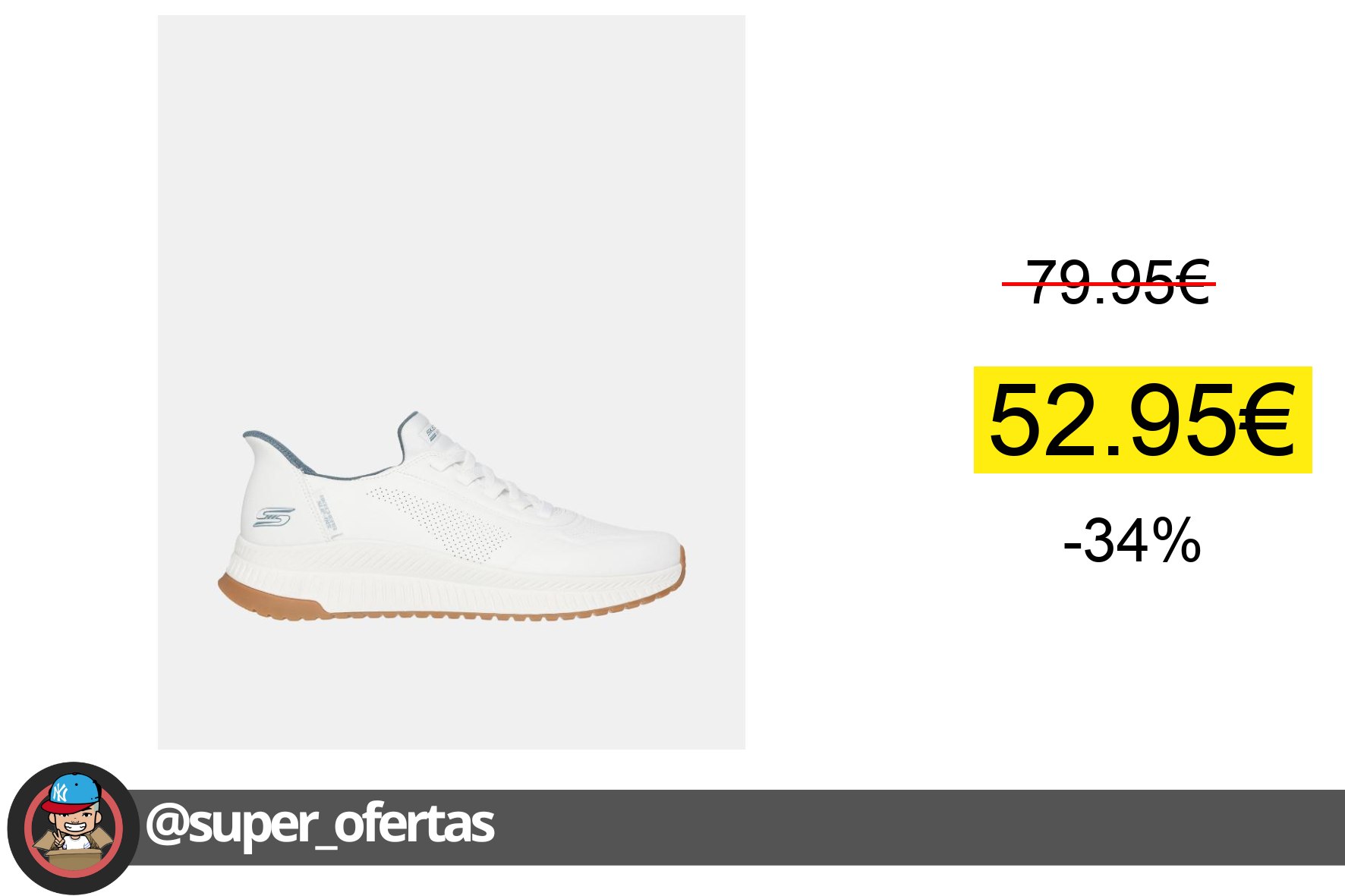 〽Skechers 118424 Bobs Squad 4 Direct Step Zapatillas Bajas Hombre Blanco