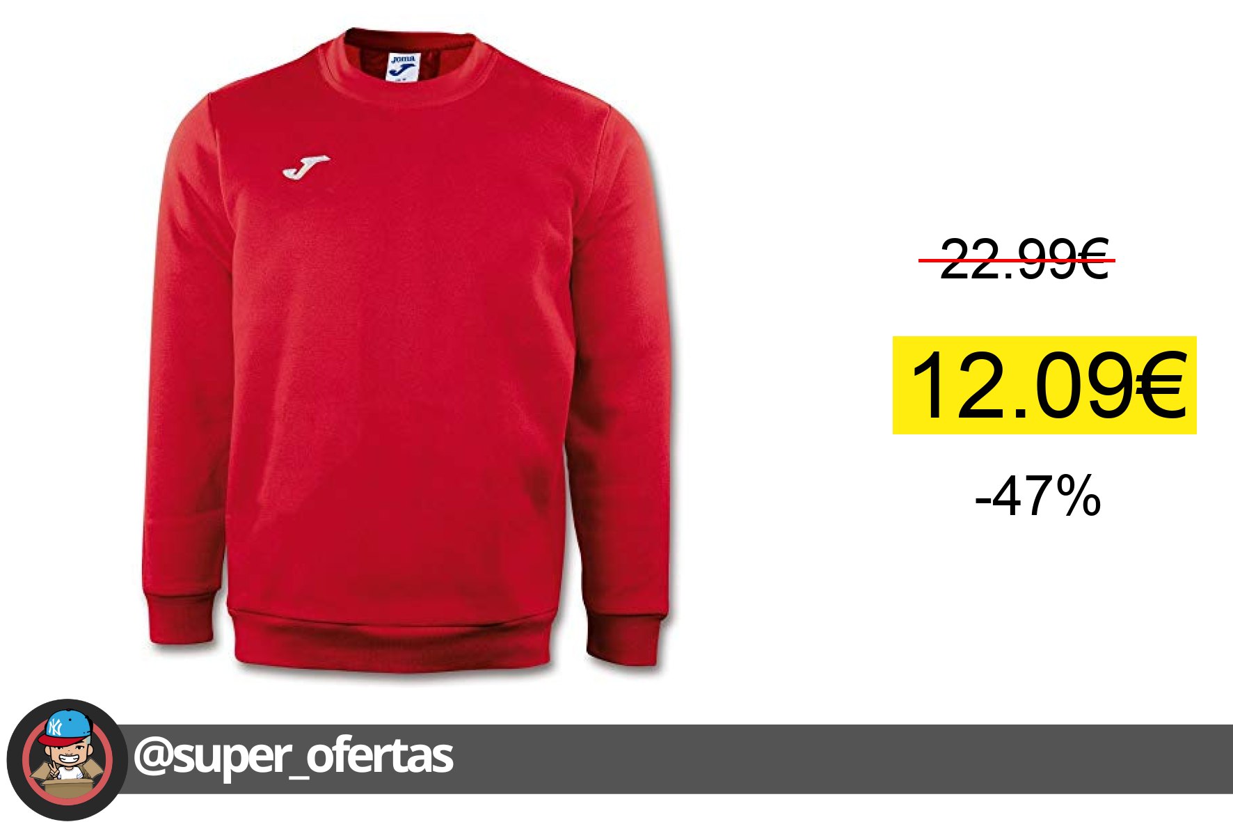 〽Joma Cairo Sudadera, Hombres, Rojo, M