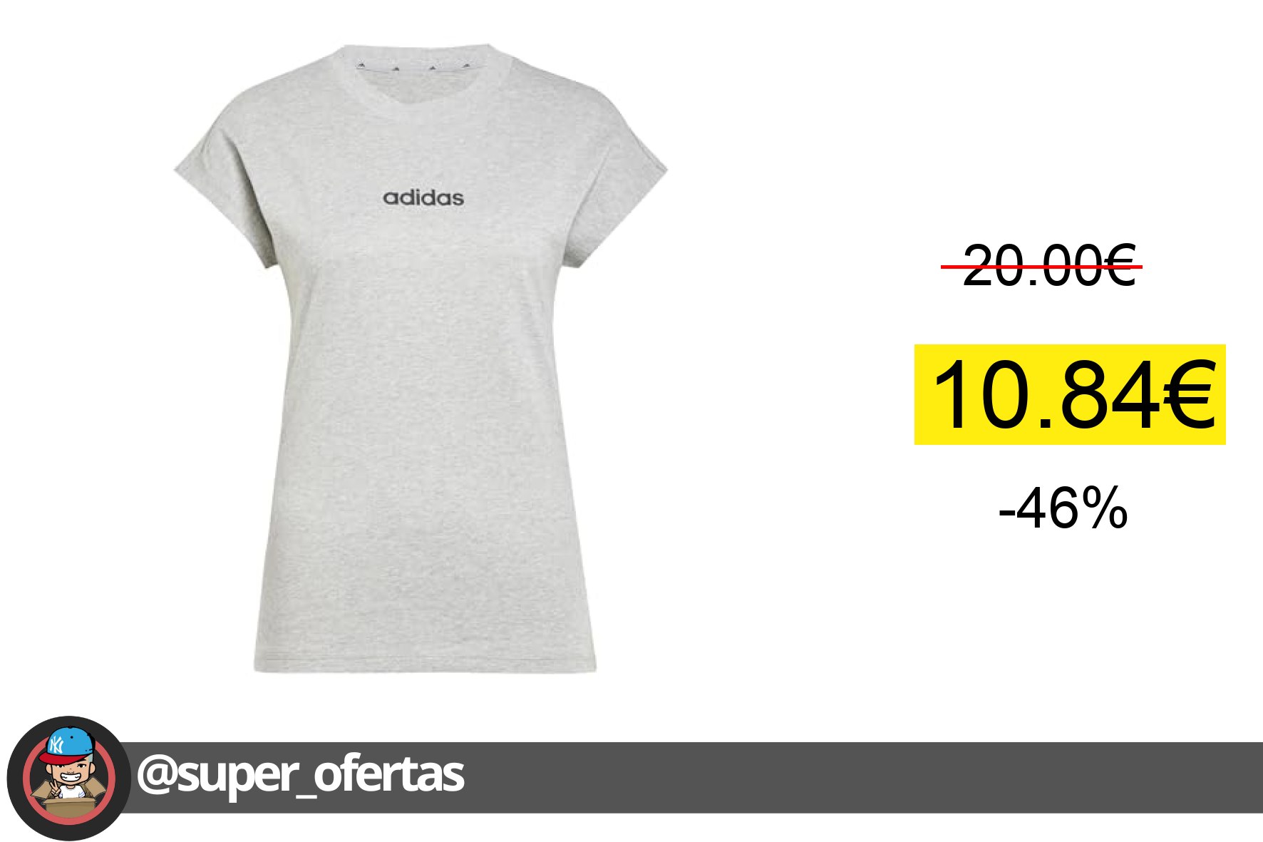 〽 Camiseta Adidas Mujer Essentials Linear Cotton Shirt, 10,84€