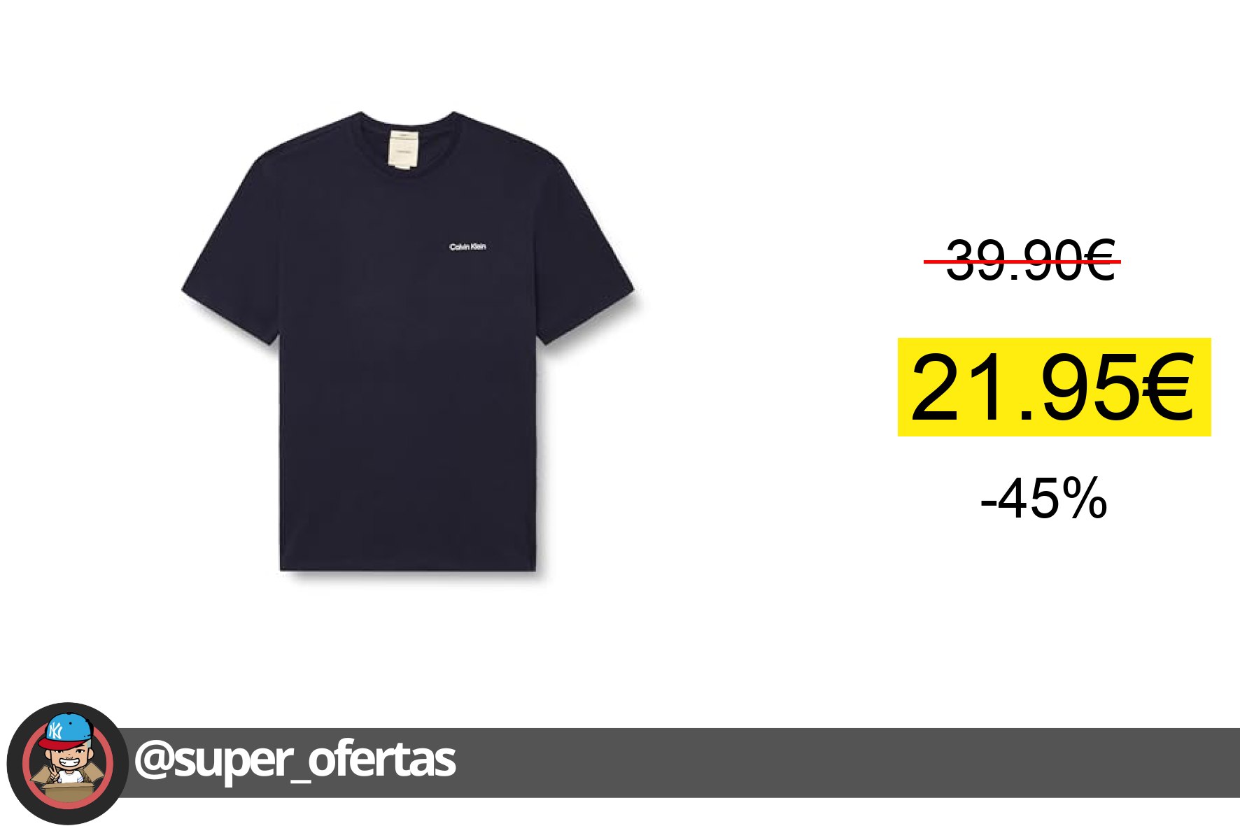 〽 Camiseta de Calvin Klein por 21,95€ oferta descuento