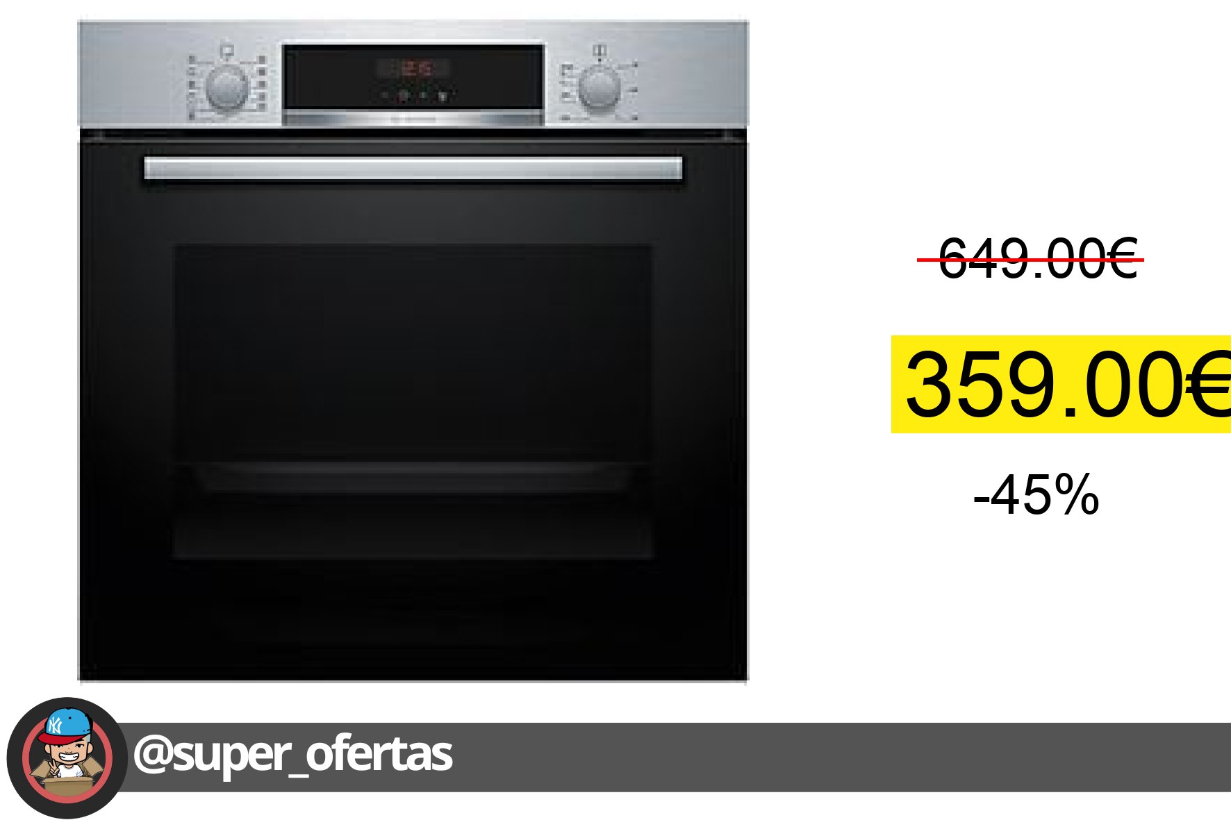 〽Horno - Bosch HBA574ES3, Multifunción, Pirolítico, 71 l, 59.4 cm, HotAir 3D, Asistente de li