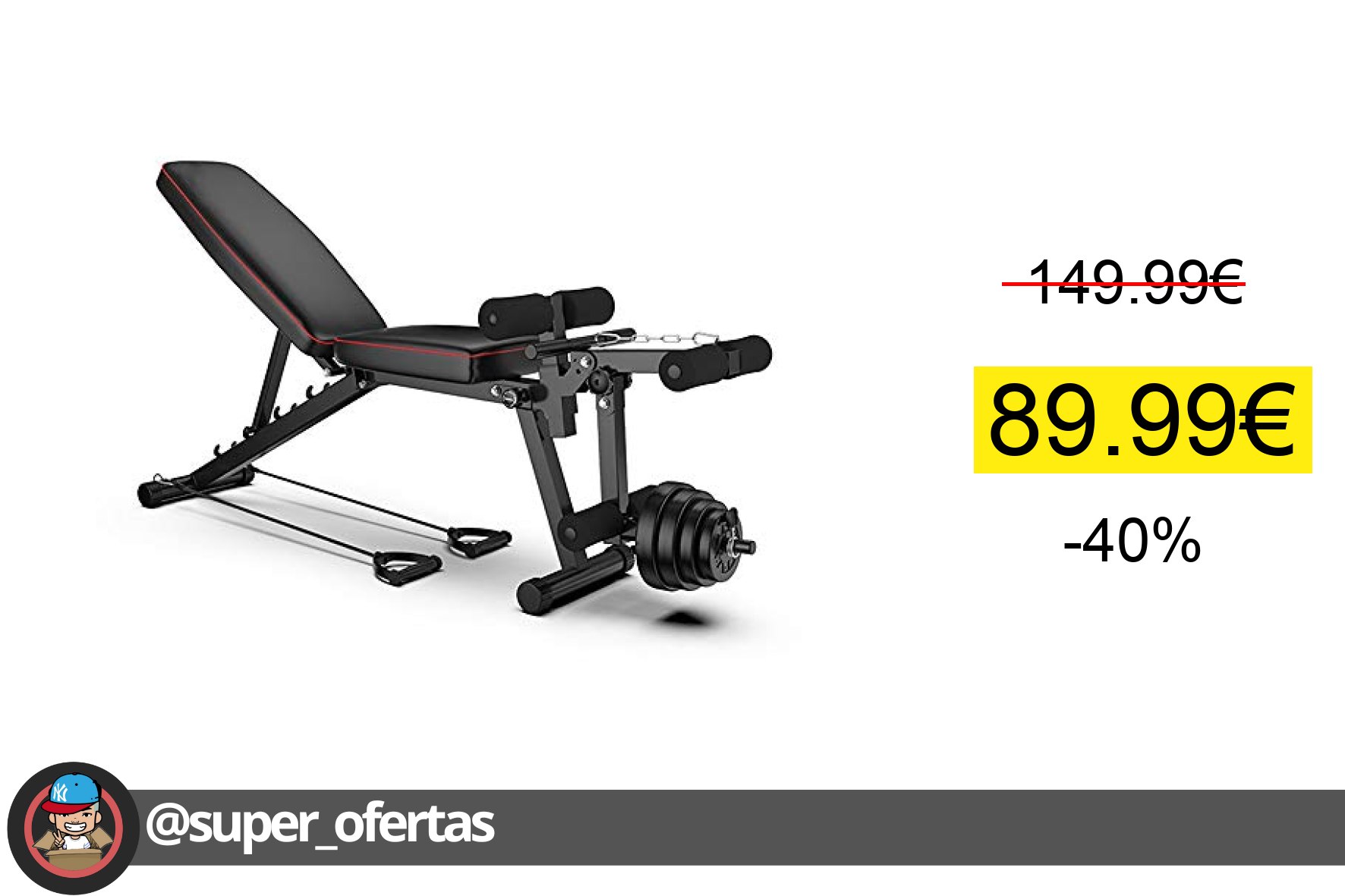 〽WOERD Banco Plegable Multiusos, Banco de Pesas Ajustable para Gimnasio en Casa, para Entrenami oferta descuento