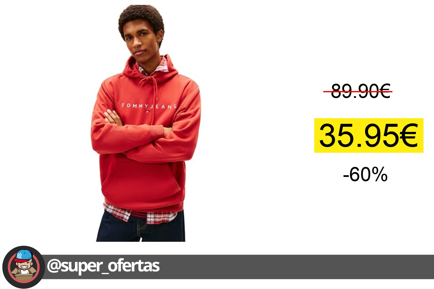 〽 Sudadera con capucha de Tommy Jeans por 35,95€