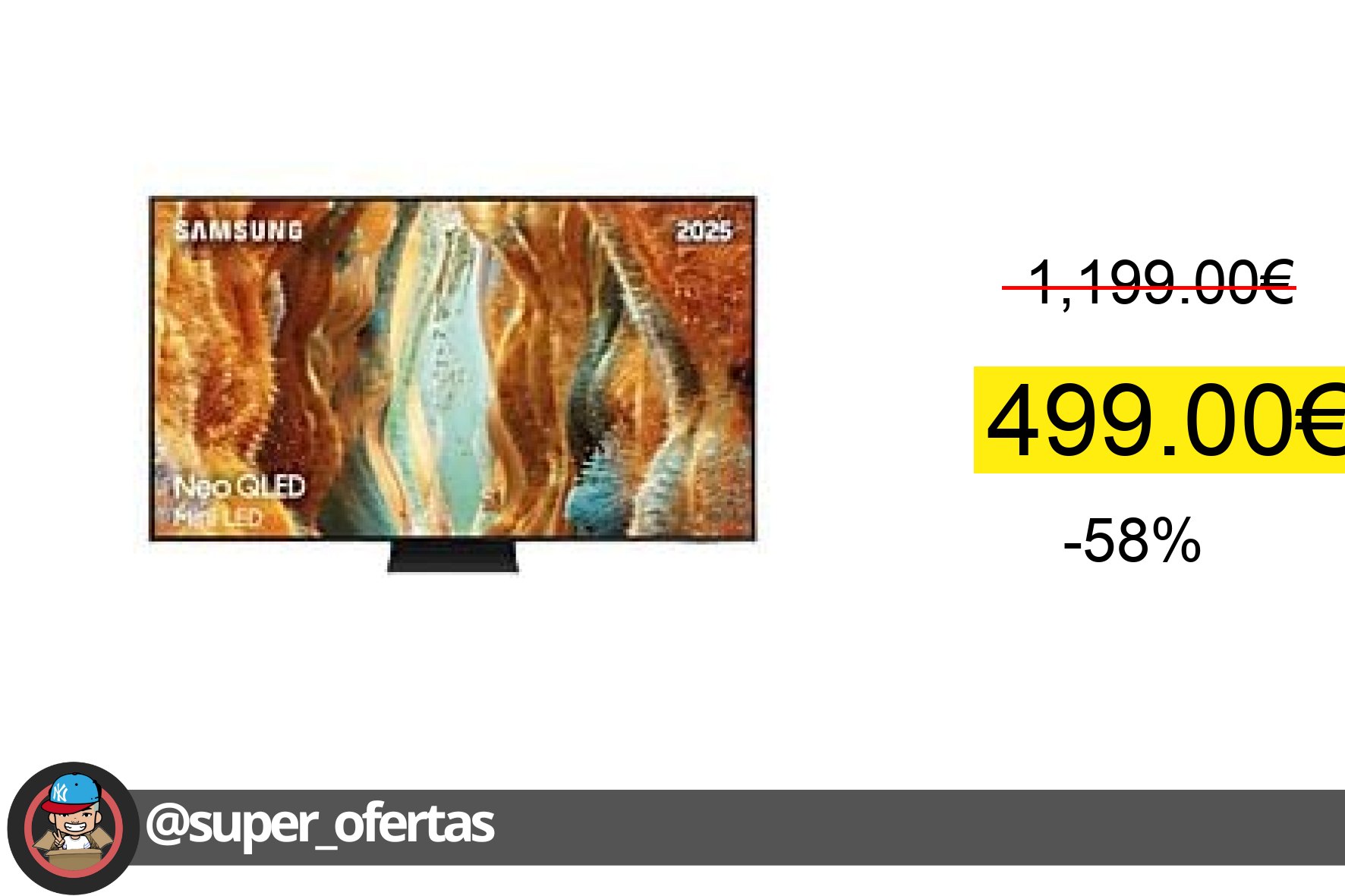 〽TV Neo QLED 55" - Samsung TQ55QN73FATXXC, QLED Mini Led 4K, NQ4 AI Gen2 Processor, Smart TV, F